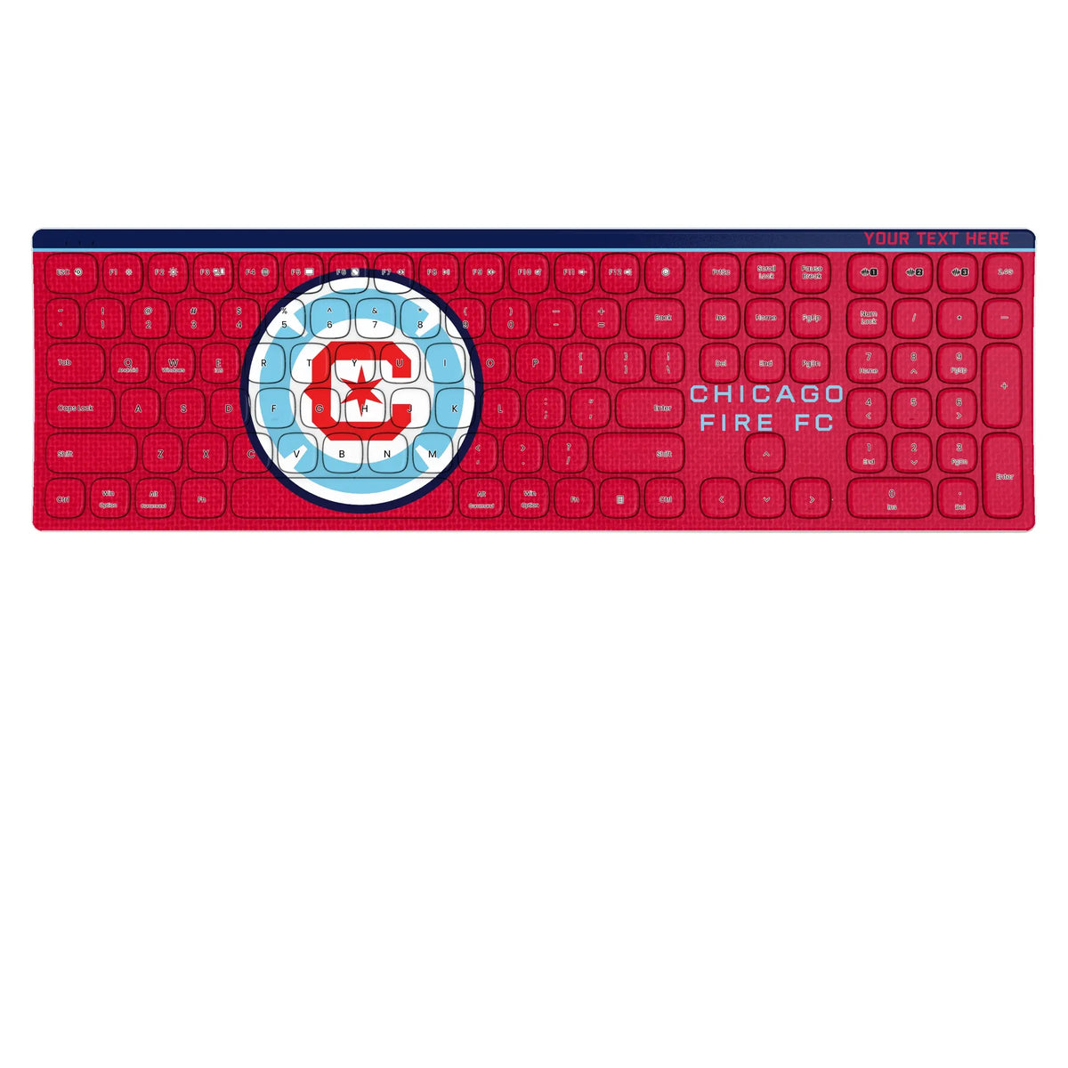 Chicago Fire Personalized Endzone Solid KKB605 Curved Wireless Keyboard