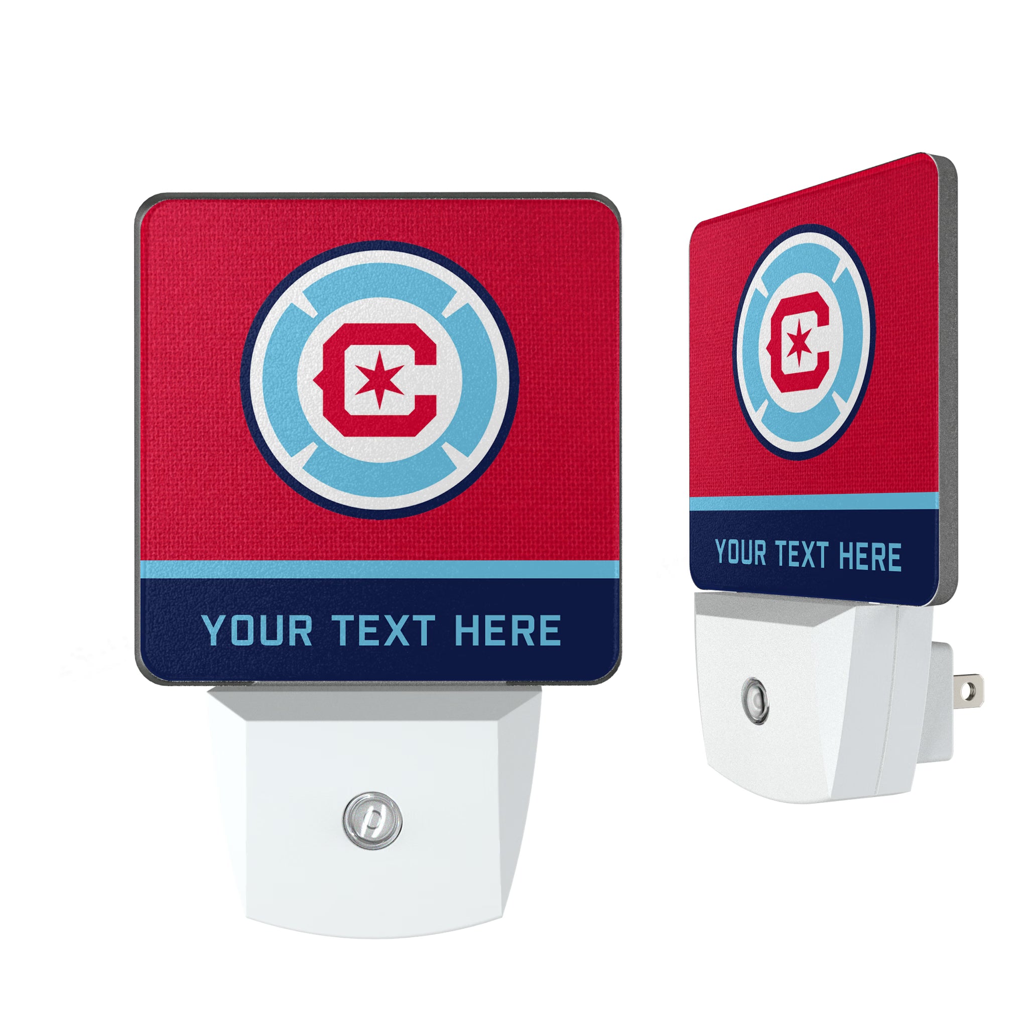 Chicago Fire Personalized Endzone Solid Night Light 2-Pack