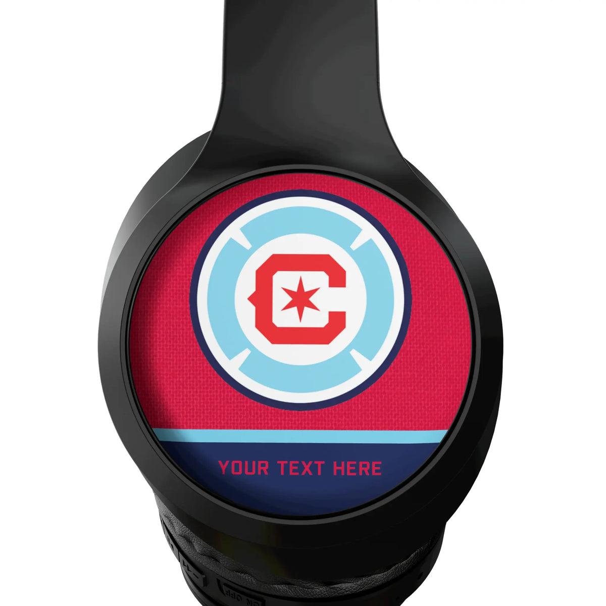 Chicago Fire Personalized Endzone Solid Wireless Over-Ear Headphones With Case - Detail