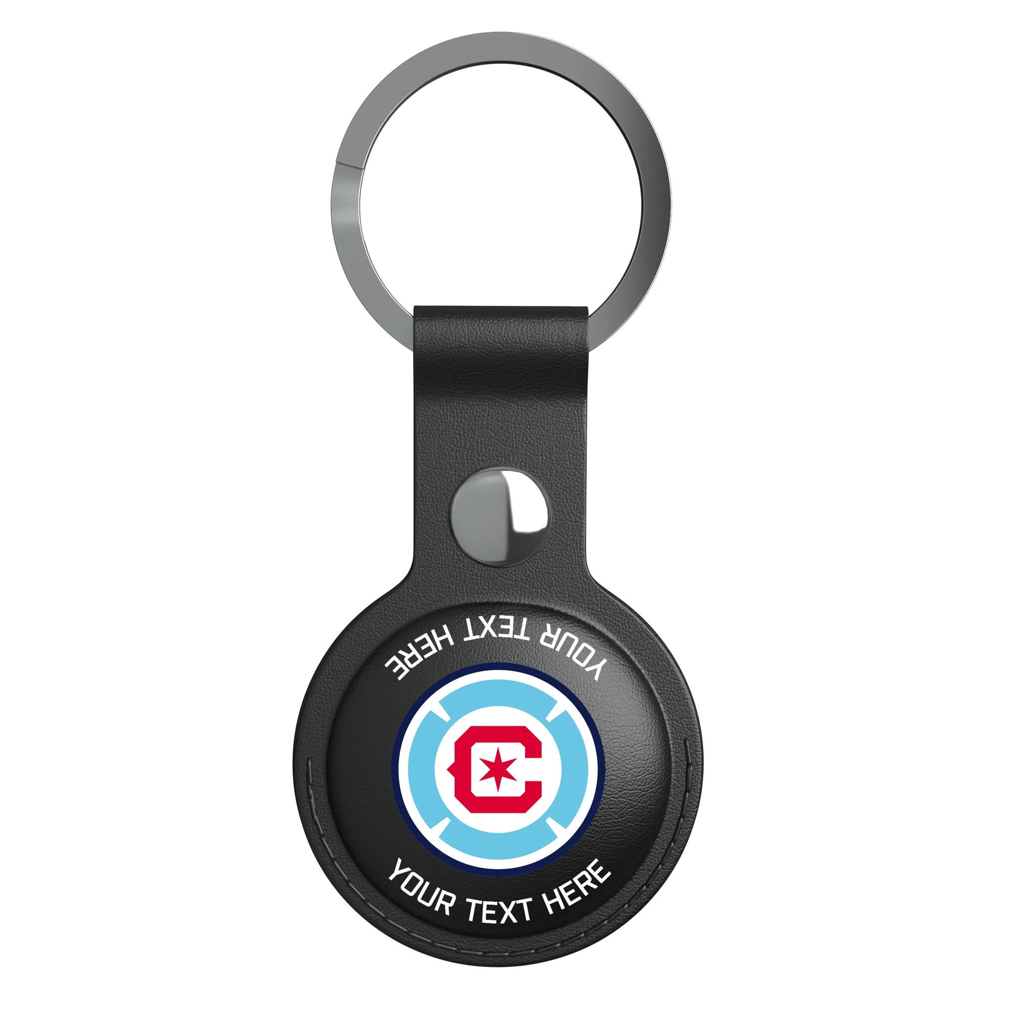 Chicago Fire Personalized Insignia AirTag Black Airtag Holder