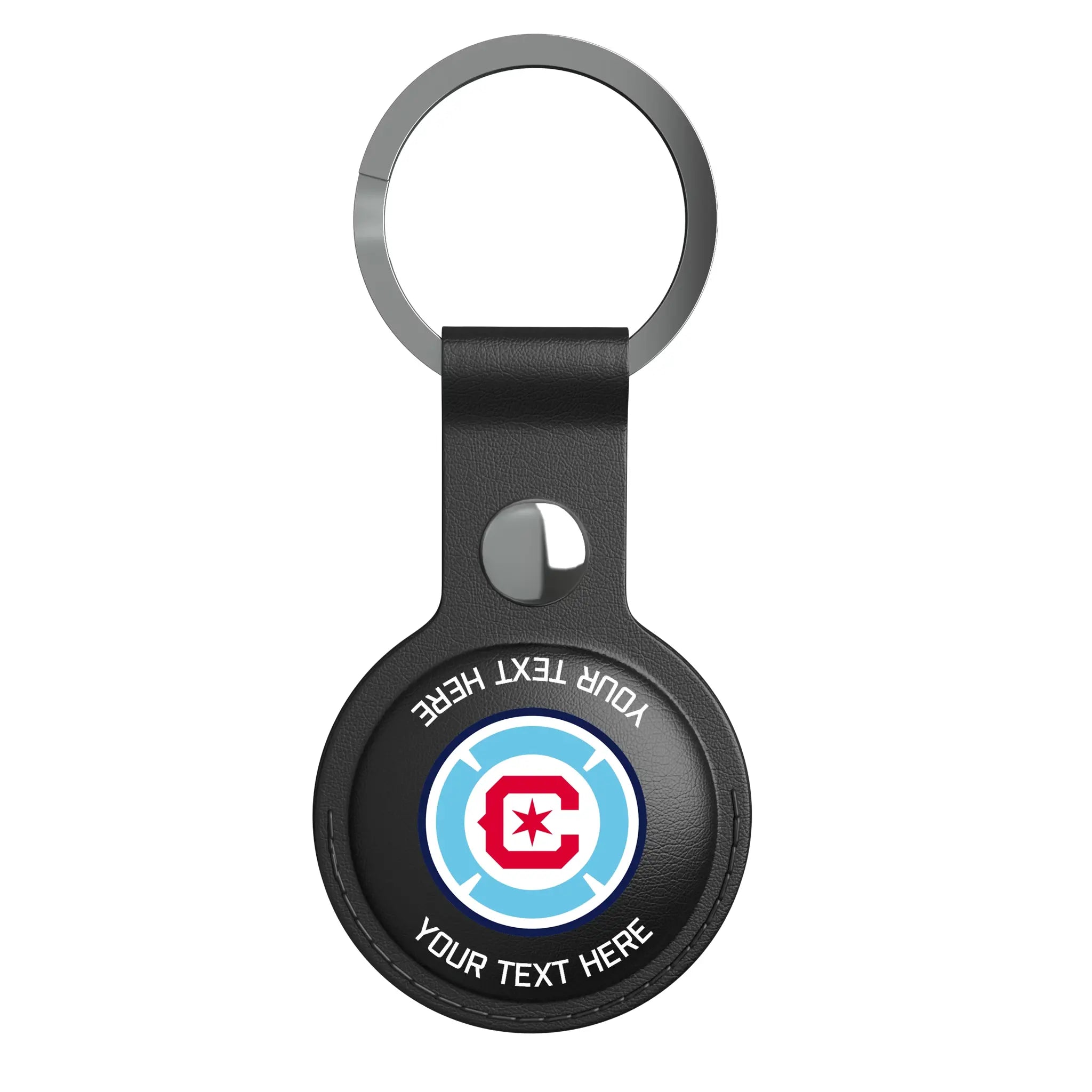 Chicago Fire Personalized Insignia AirTag Black Airtag Holder