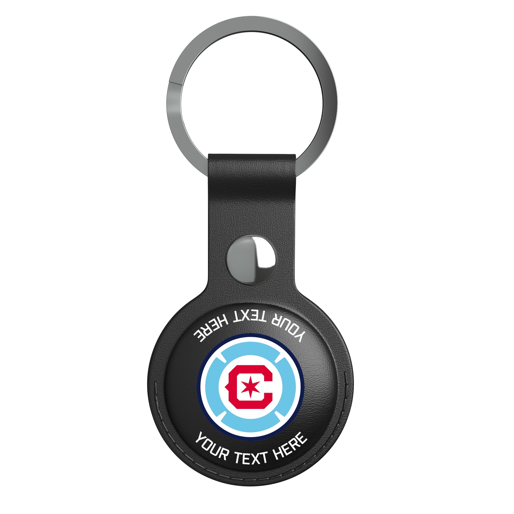 Chicago Fire Personalized Insignia AirTag Black Airtag Holder
