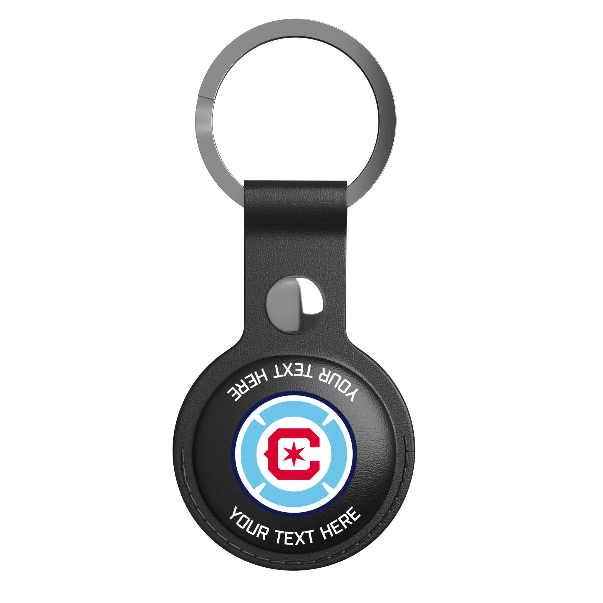 Chicago Fire Personalized Insignia AirTag Black Airtag Holder