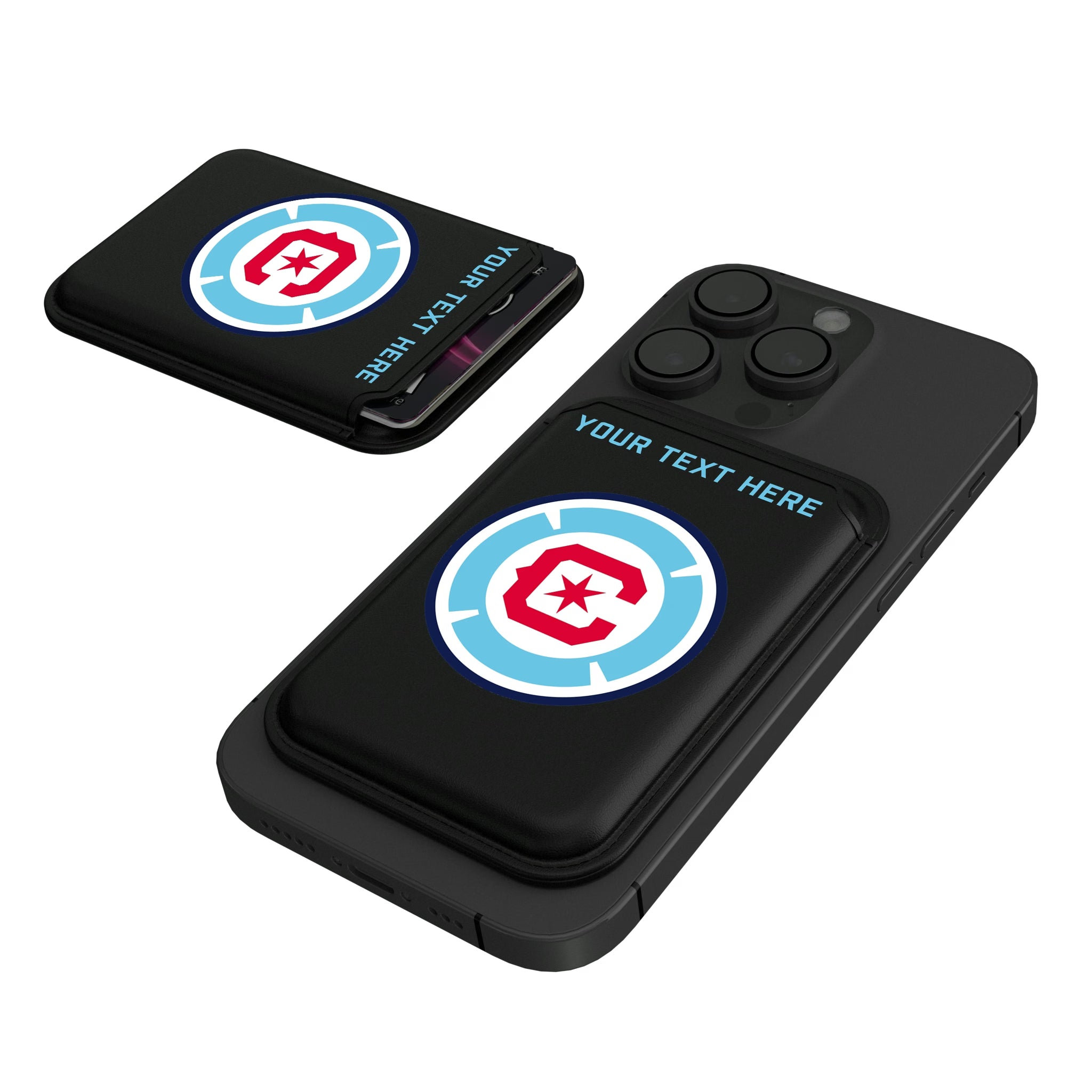 Chicago Fire Personalized Insignia Black Magnetic Credit Card Wallet