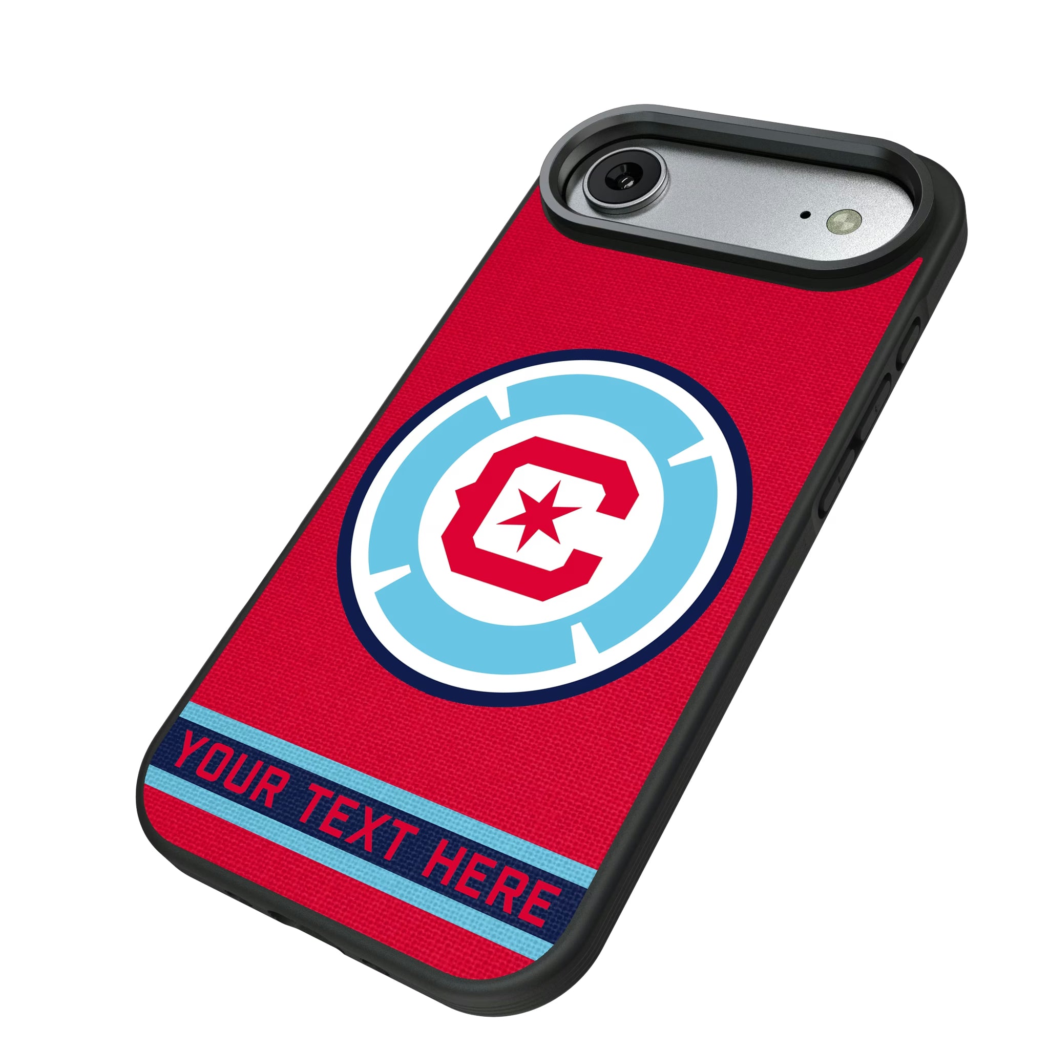 Chicago Fire Personalized Stripe iPhone Bump Phone Case for Apple iPhone - Isometric View#Device_iPhone Air