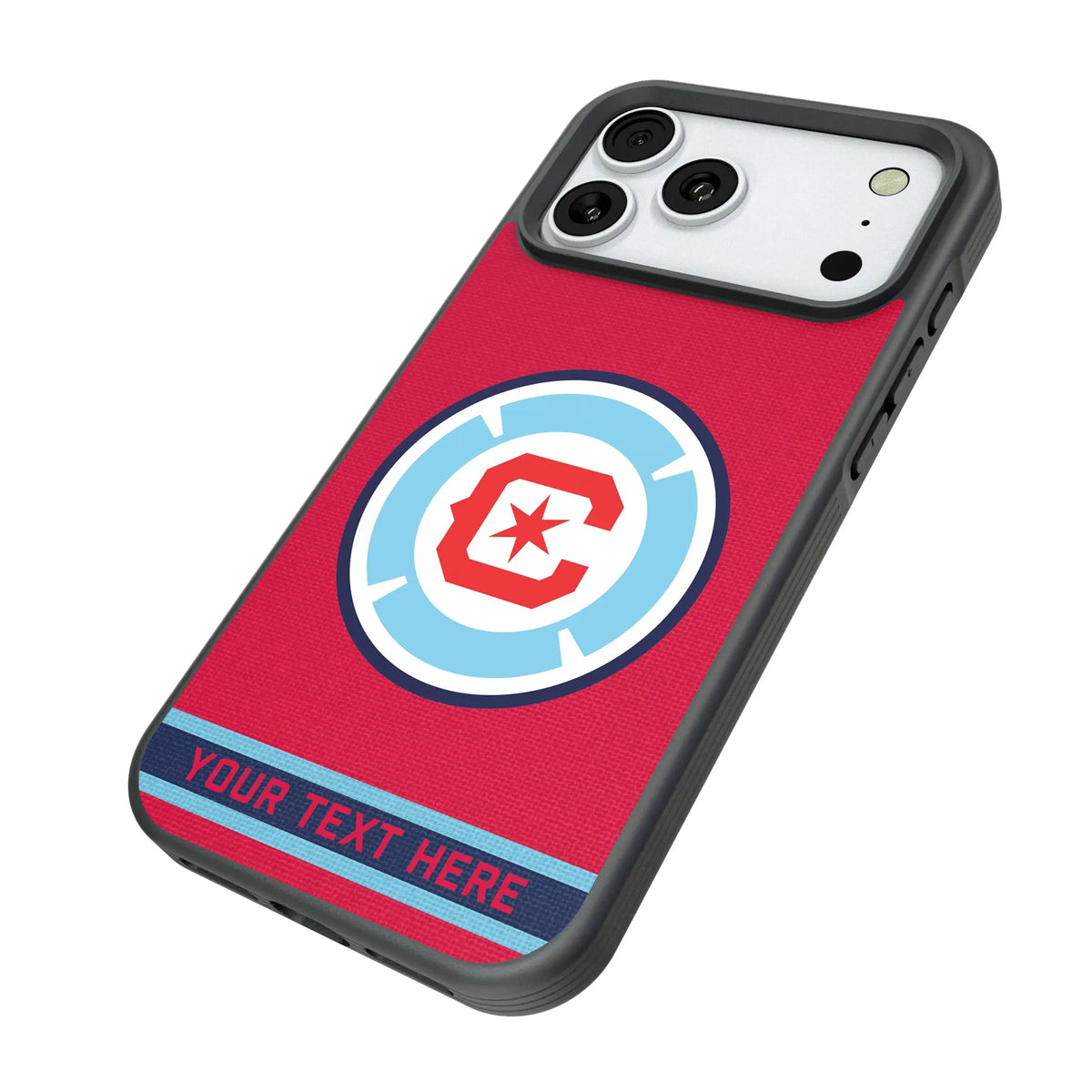 Chicago Fire Personalized Stripe iPhone Bump Phone Case for Apple iPhone - Isometric View#Device_iPhone 18 Pro Max