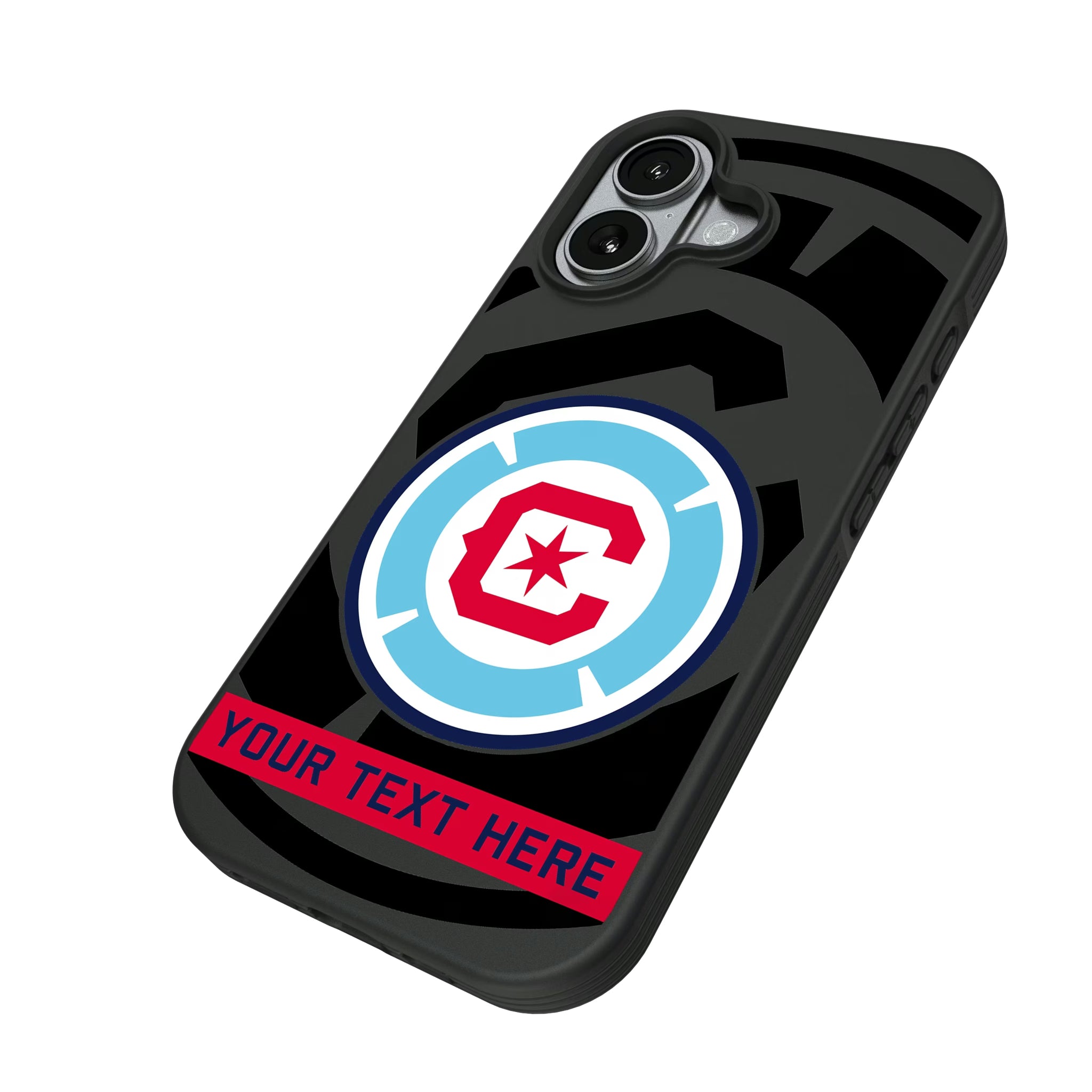 Chicago Fire Personalized Tilt iPhone Bump Phone Case for Apple iPhone - Isometric View#Device_iPhone 17