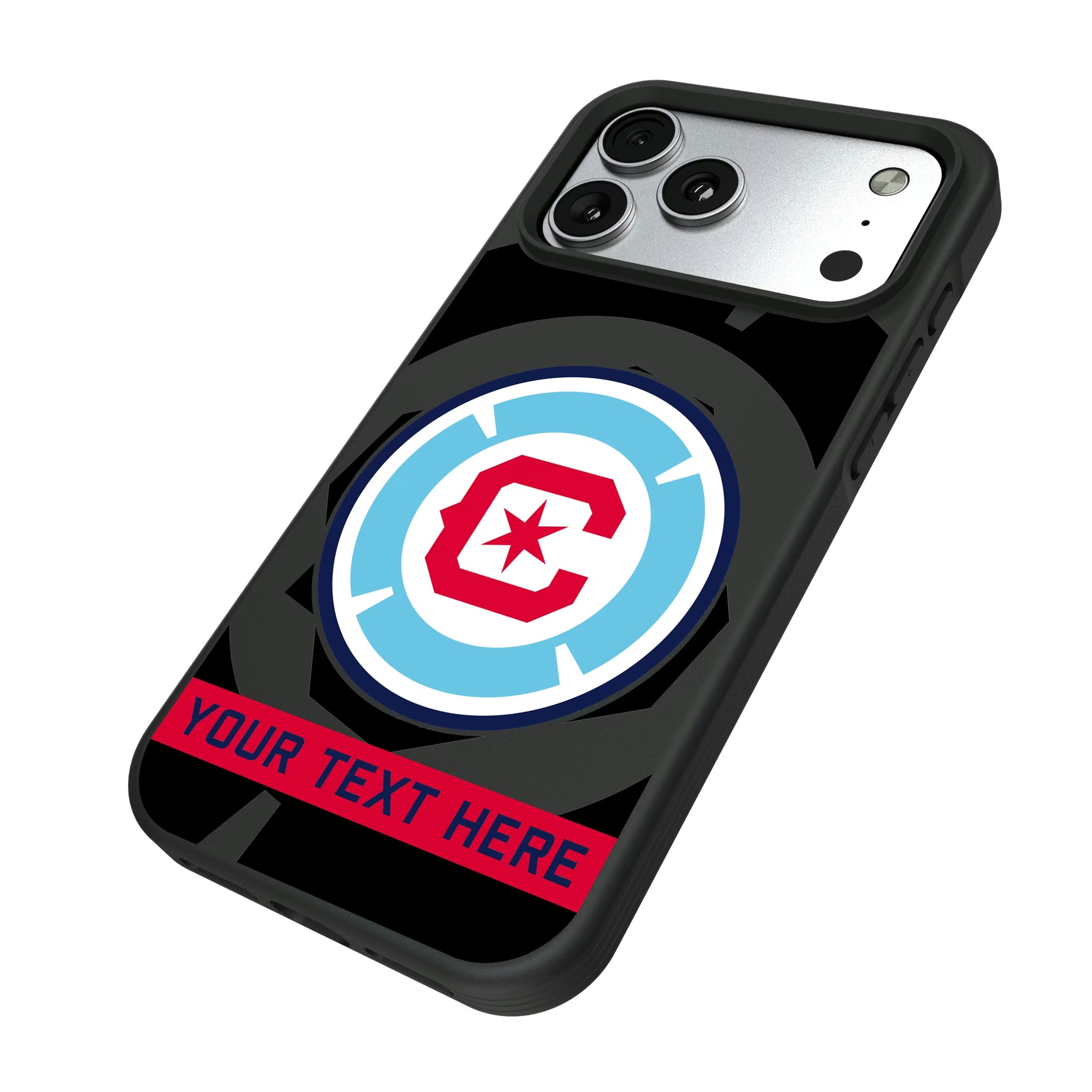 Chicago Fire Personalized Tilt iPhone Bump Phone Case for Apple iPhone - Isometric View#Device_iPhone 17 Pro Max