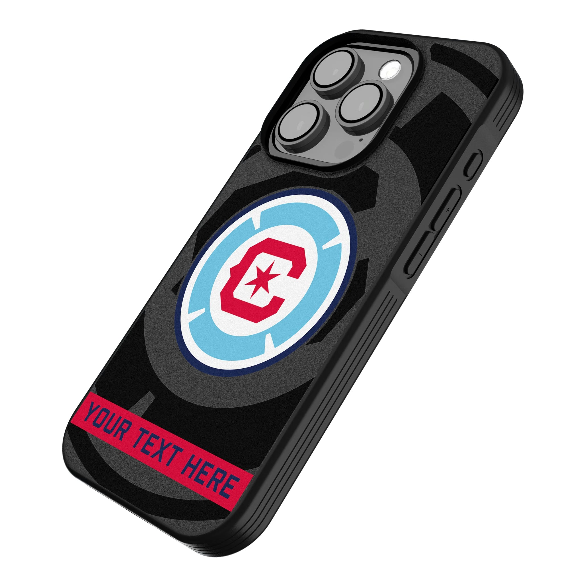 Chicago Fire Personalized Tilt iPhone Bump Phone Case for Apple iPhone - Isometric View