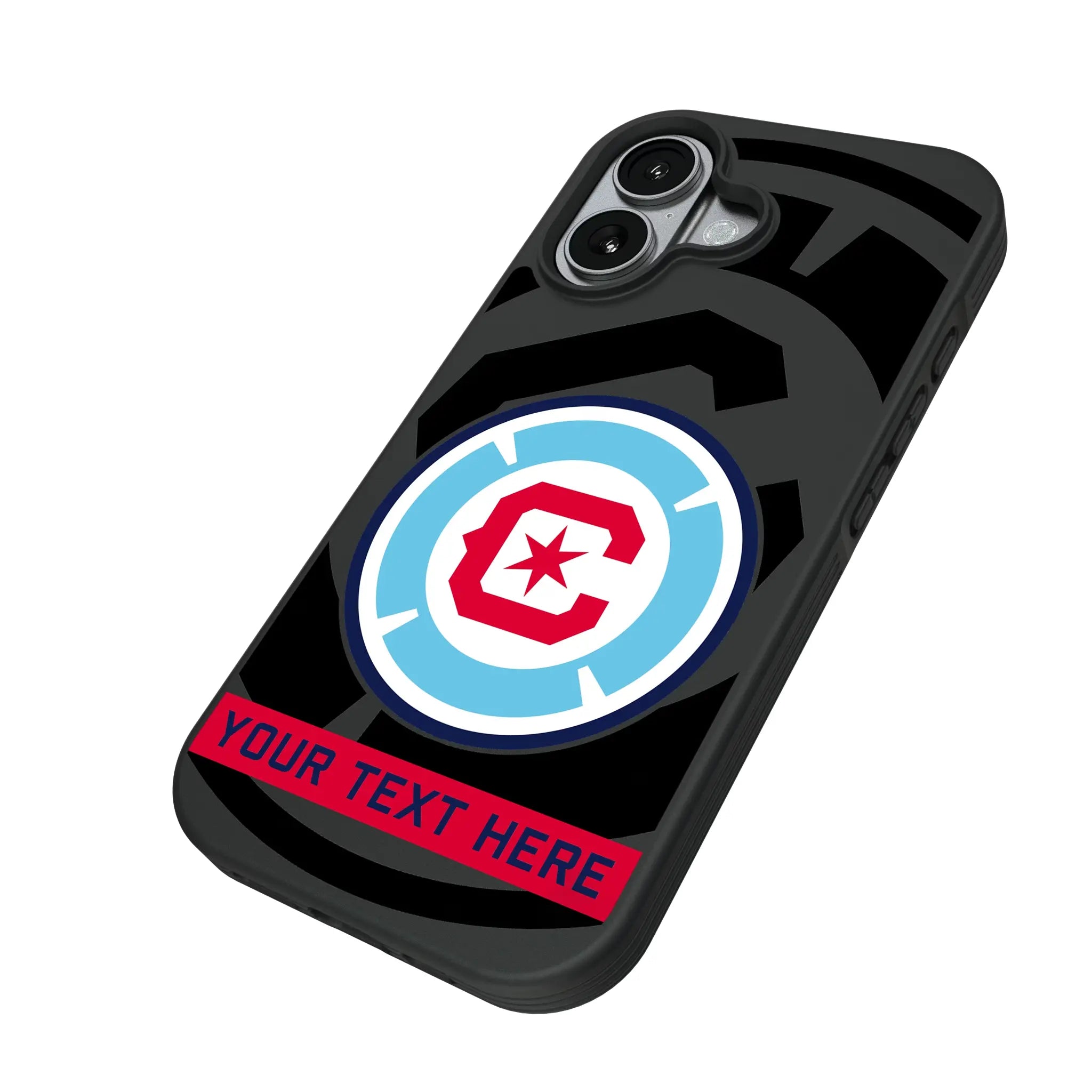 Chicago Fire Personalized Tilt iPhone Bump Phone Case for Apple iPhone - Isometric View#Device_iPhone 17
