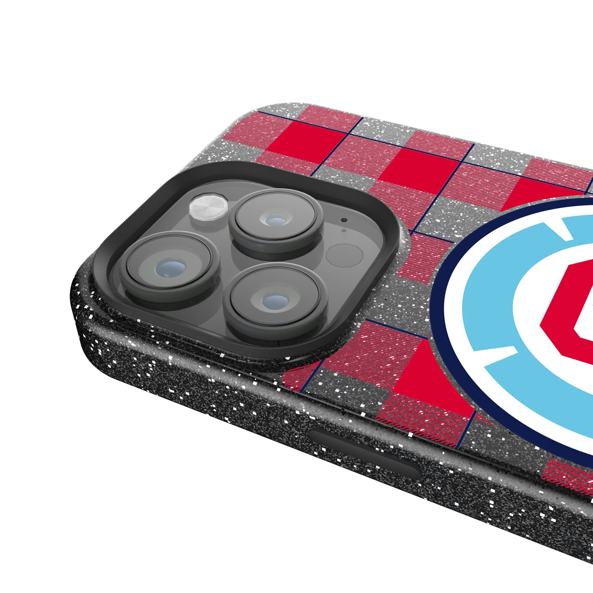 Chicago Fire Plaid iPhone Bling Phone Case for Apple iPhone - Detail