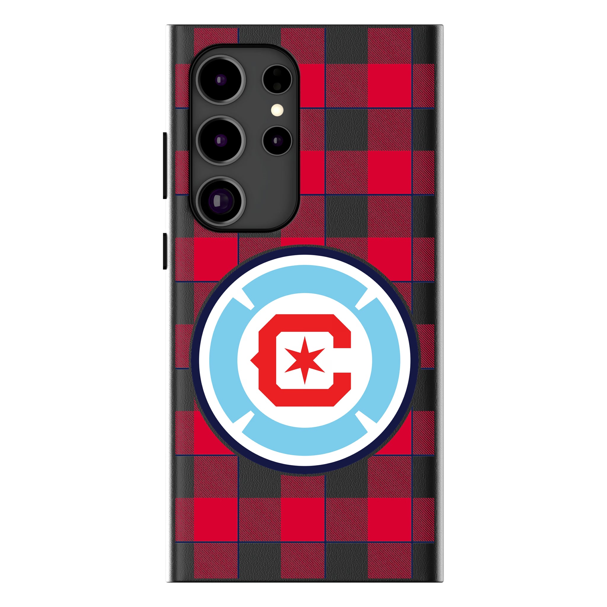 Chicago Fire Plaid Galaxy MagSafe Compatible Phone Case for Samsung Galaxy
