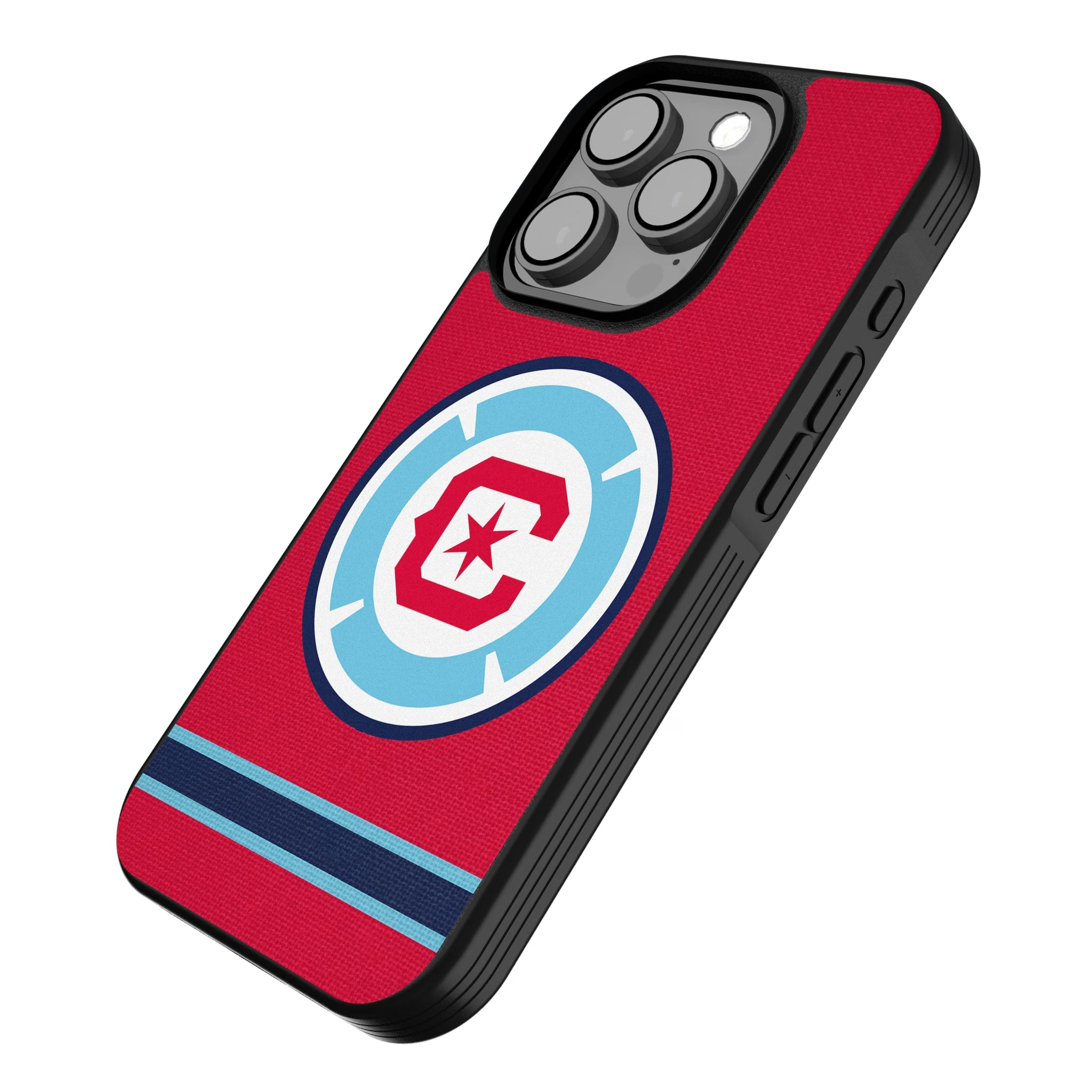 Chicago Fire Stripe iPhone Bump Phone Case for Apple iPhone - Isometric View