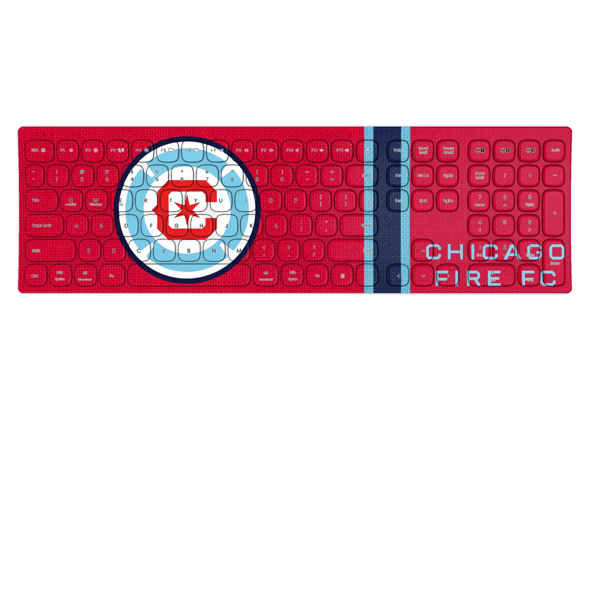 Chicago Fire Stripe KKB605 Curved Wireless Keyboard