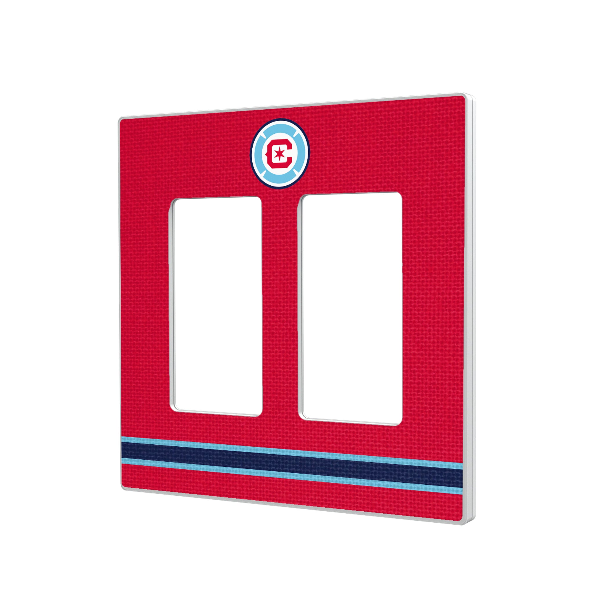 Chicago Fire Stripe Hidden-Screw Light Switch Plate#Style_Double Rocker