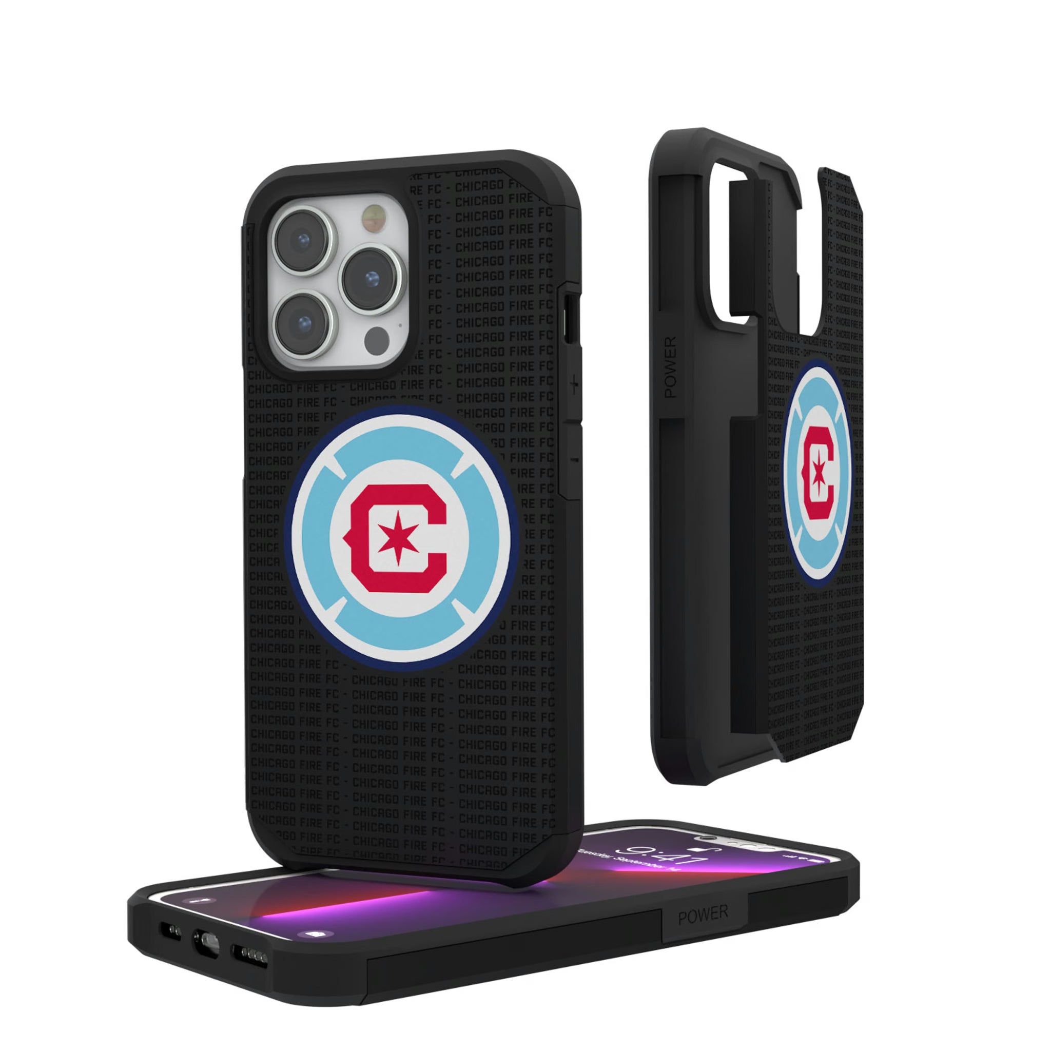 Chicago Fire Text Backdrop iPhone Rugged Phone Case for Apple iPhone