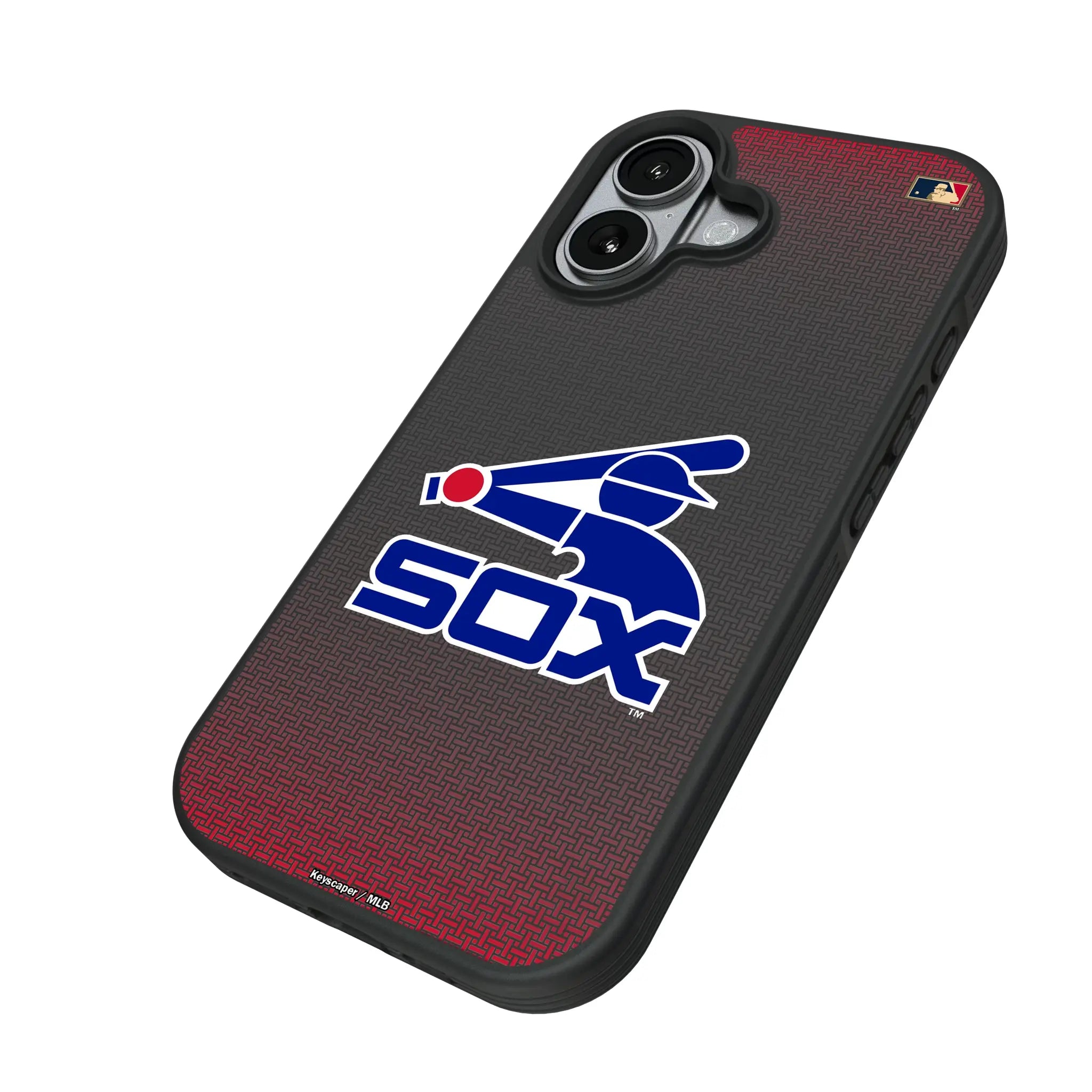 Chicago White Sox 1976-1981 - Cooperstown Collection Linen iPhone Bump Phone Case for Apple iPhone - Isometric View#Device_iPhone 17