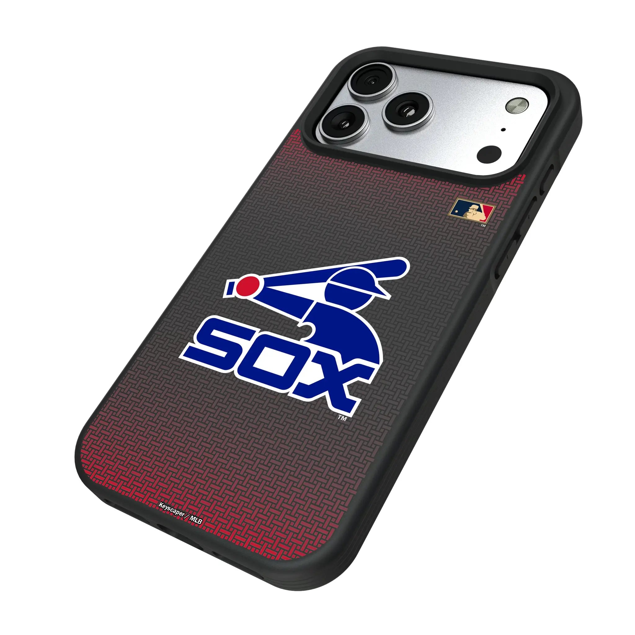 Chicago White Sox 1976-1981 - Cooperstown Collection Linen iPhone Bump Phone Case for Apple iPhone - Isometric View#Device_iPhone 17 Pro Max