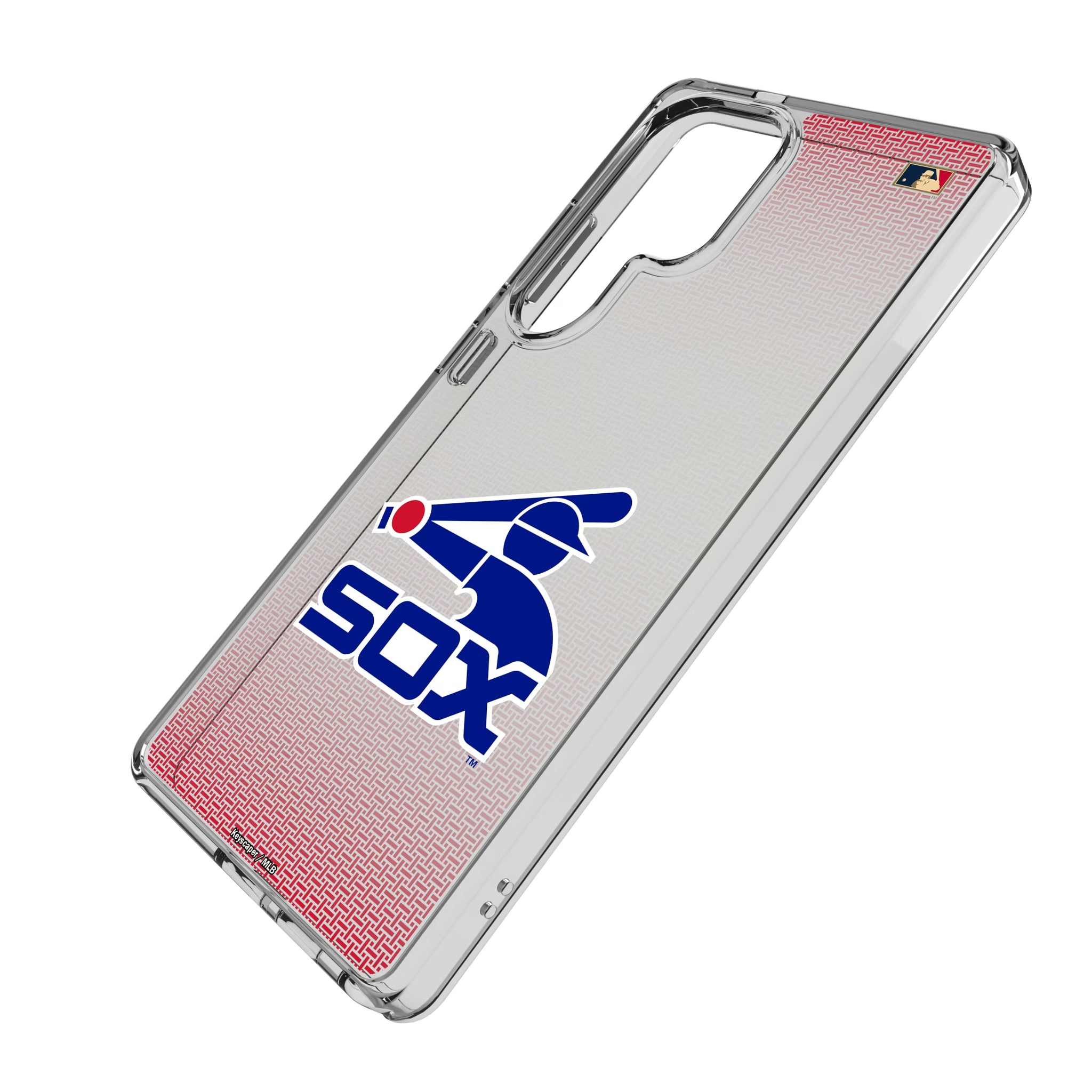 Chicago White Sox 1976-1981 - Cooperstown Collection Linen Galaxy Clear Phone Case for Samsung Galaxy - Isometric View
