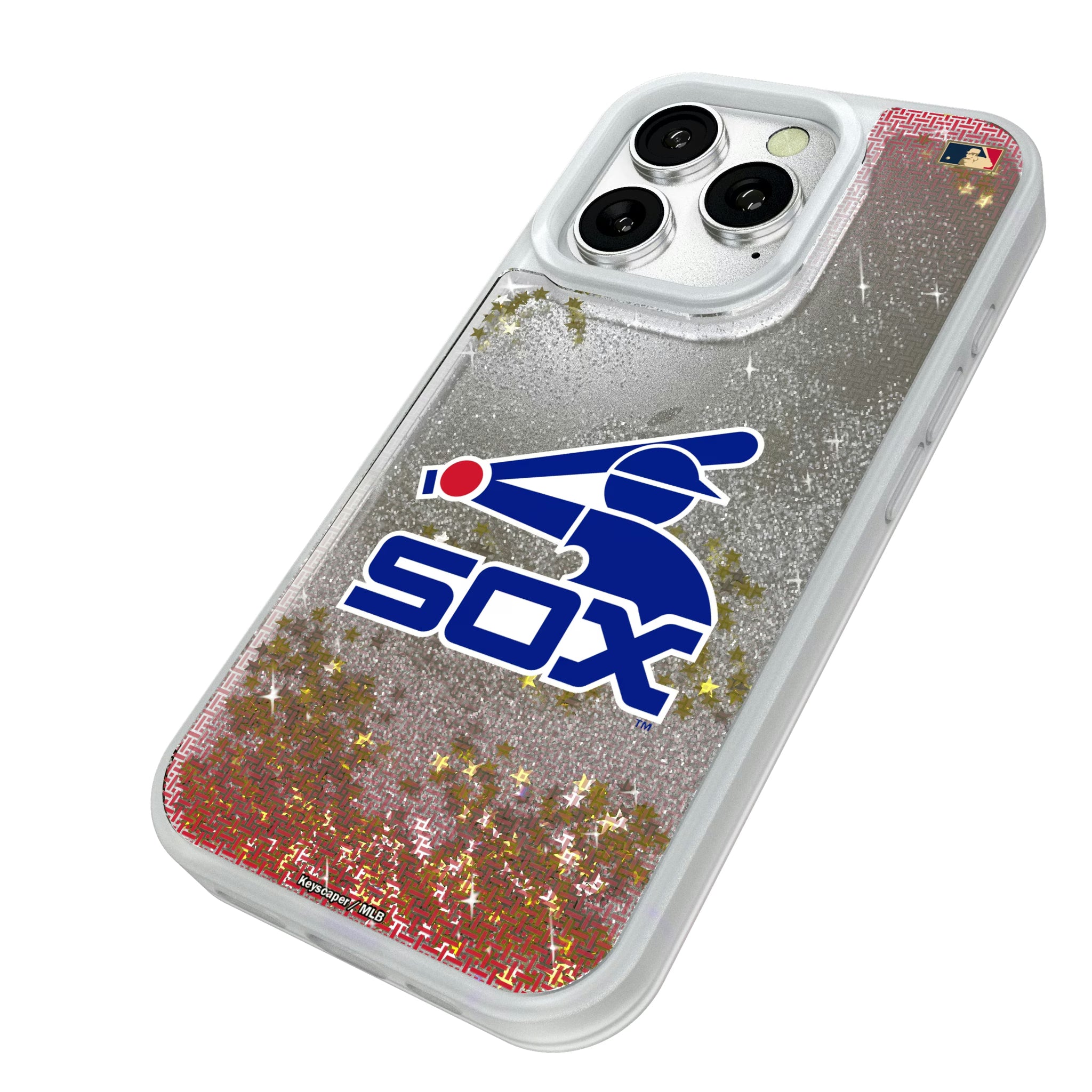 Chicago White Sox 1976-1981 - Cooperstown Collection Linen iPhone Glitter Phone Case for Apple iPhone - Isometric View#Device_iPhone 16 Pro