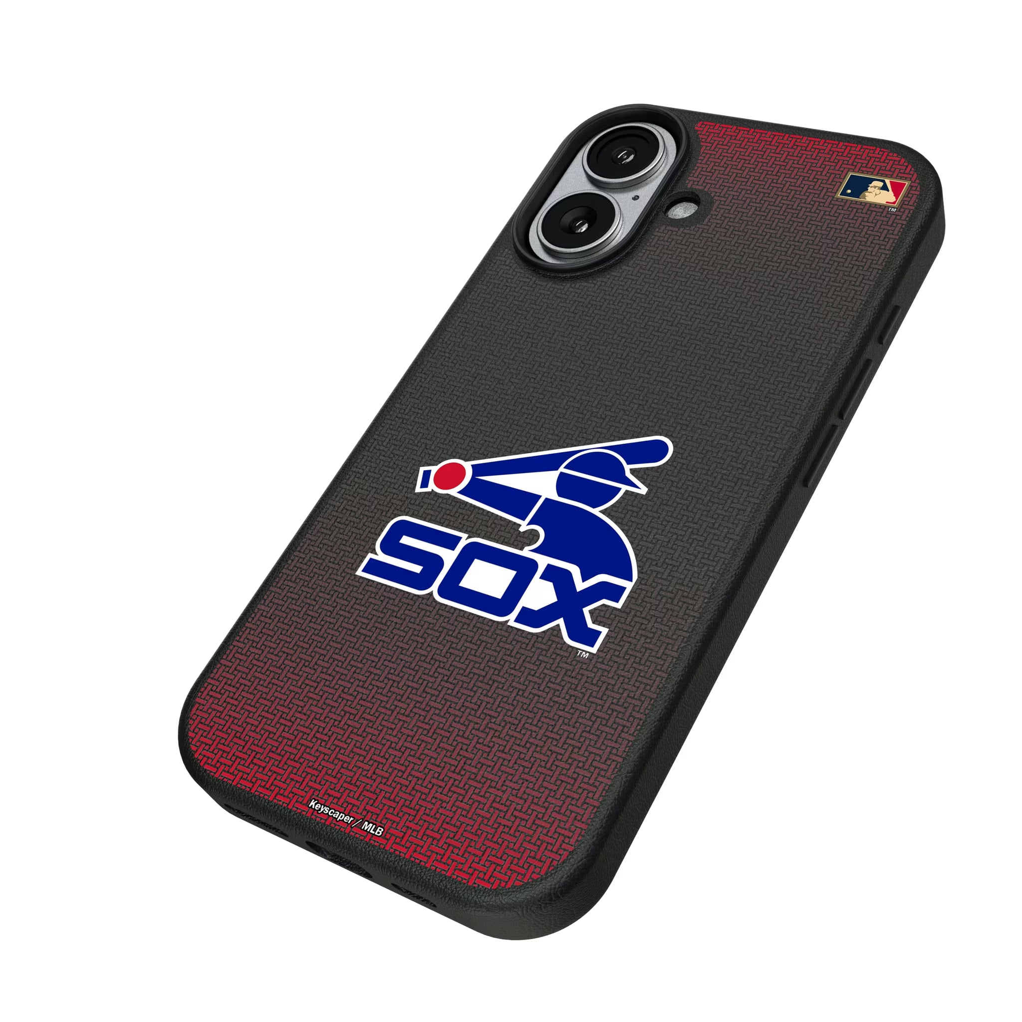 Chicago White Sox 1976-1981 - Cooperstown Collection Linen iPhone MagSafe Compatible Phone Case for Apple iPhone - Isometric View#Device_iPhone 17