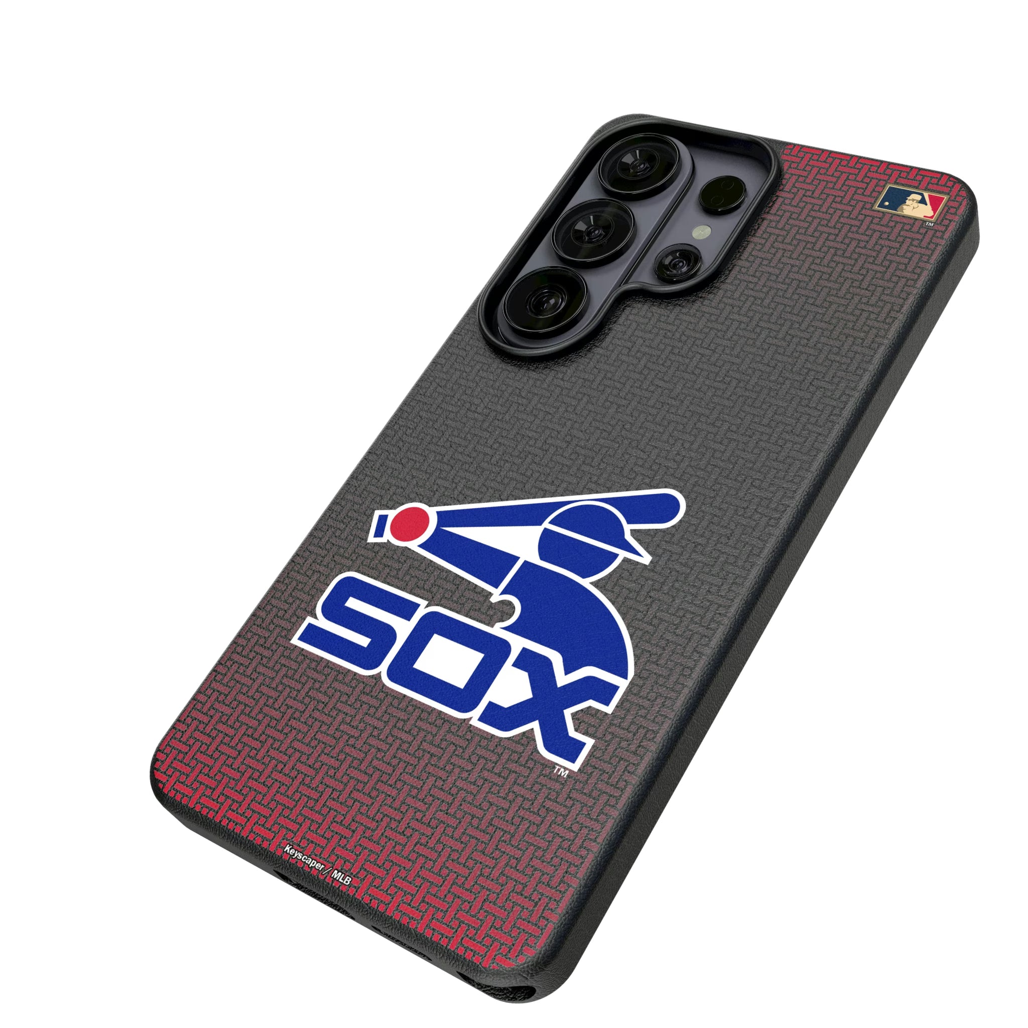 Chicago White Sox 1976-1981 - Cooperstown Collection Linen Galaxy MagSafe Compatible Phone Case for Samsung Galaxy - Isometric View