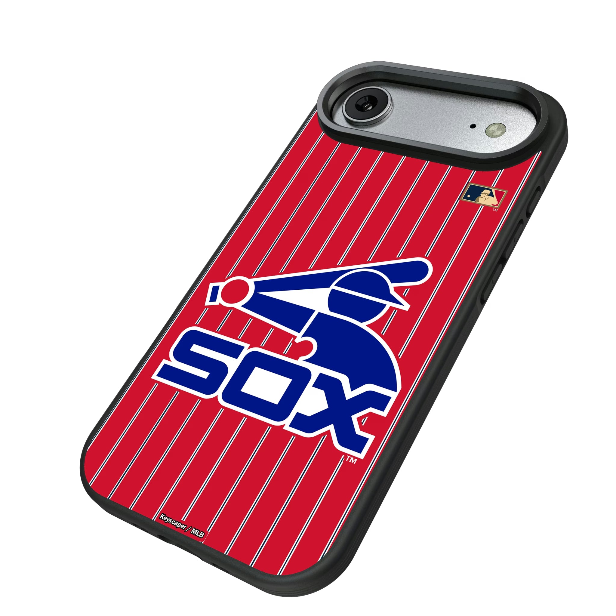 Chicago White Sox 1976-1981 - Cooperstown Collection Pinstripe iPhone Bump Phone Case for Apple iPhone - Isometric View#Device_iPhone Air