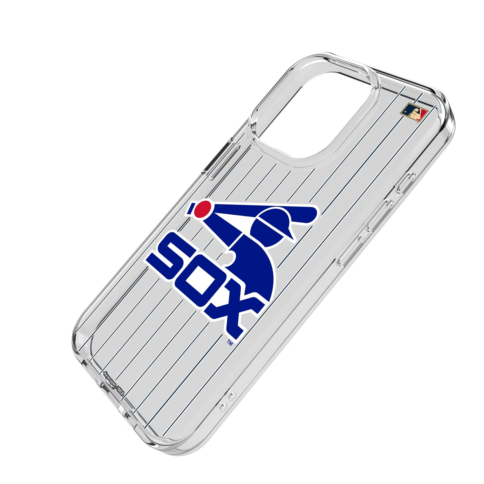 Chicago White Sox 1976-1981 - Cooperstown Collection Pinstripe iPhone Clear Phone Case for Apple iPhone - Isometric View