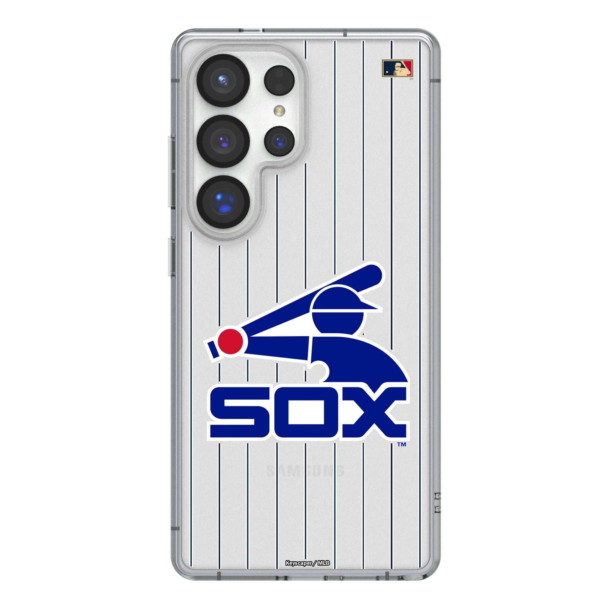 Chicago White Sox 1976-1981 - Cooperstown Collection Pinstripe Galaxy Clear Phone Case for Samsung Galaxy