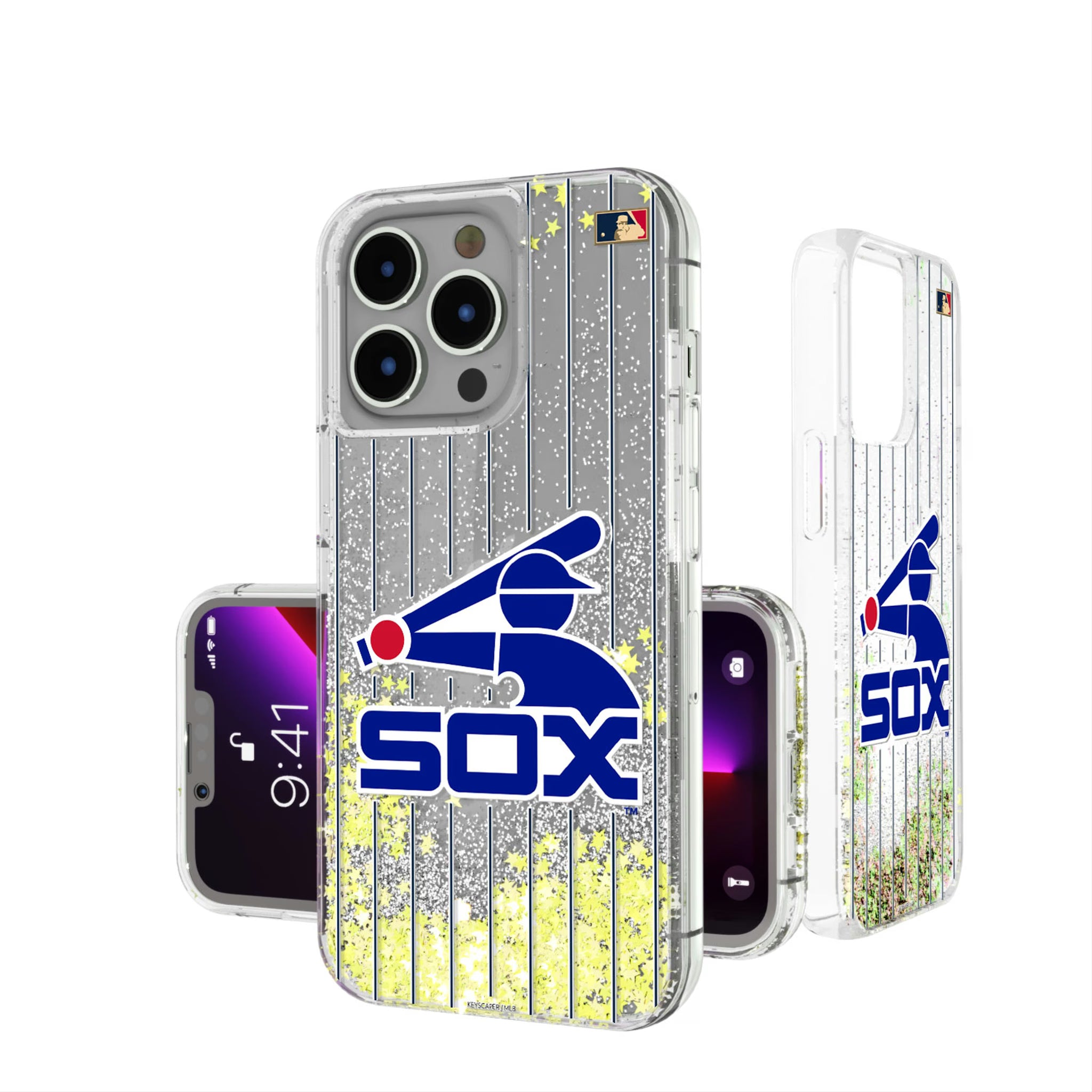 Chicago White Sox 1976-1981 - Cooperstown Collection Pinstripe iPhone Glitter Phone Case for Apple iPhone