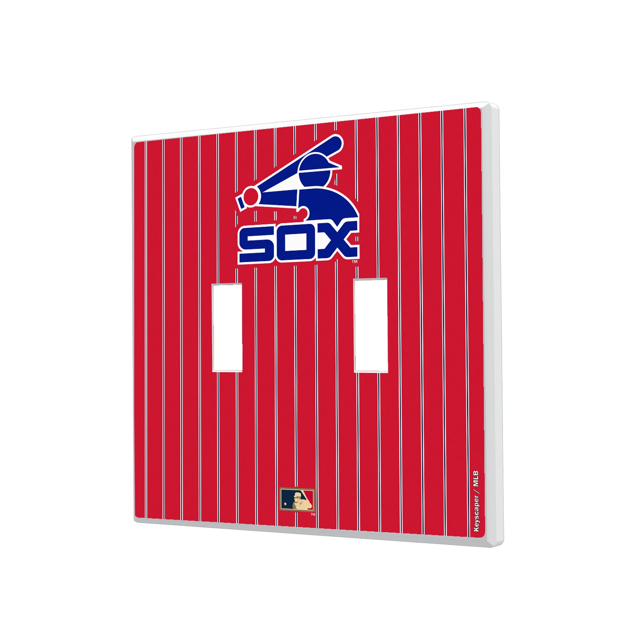 Chicago White Sox 1976-1981 - Cooperstown Collection Pinstripe Hidden-Screw Light Switch Plate#Style_Double Toggle