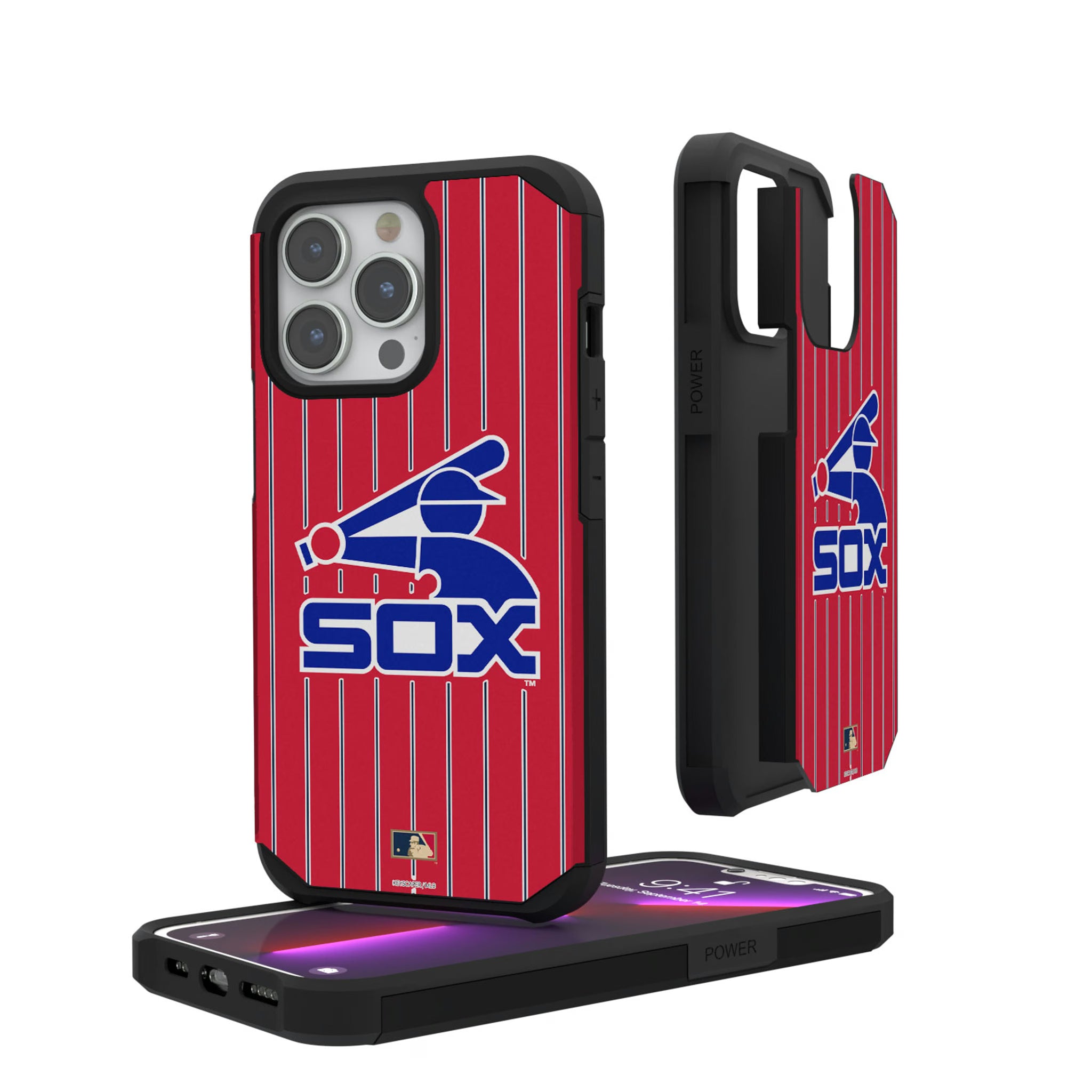 Chicago White Sox 1976-1981 - Cooperstown Collection Pinstripe iPhone Rugged Phone Case for Apple iPhone
