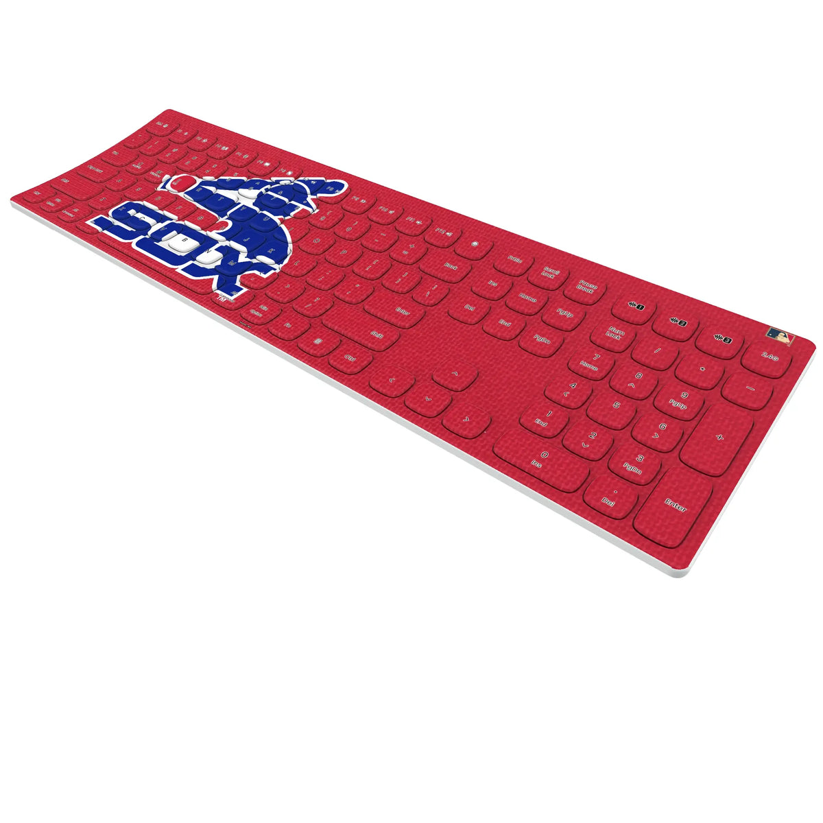 Chicago White Sox 1976-1981 - Cooperstown Collection Solid KKB605 Curved Wireless Keyboard - Isometric View
