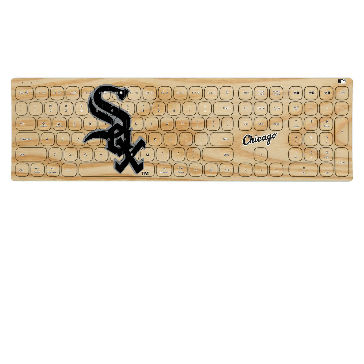 Chicago White Sox Baseball Bat KKB605 Curved Wireless Keyboard