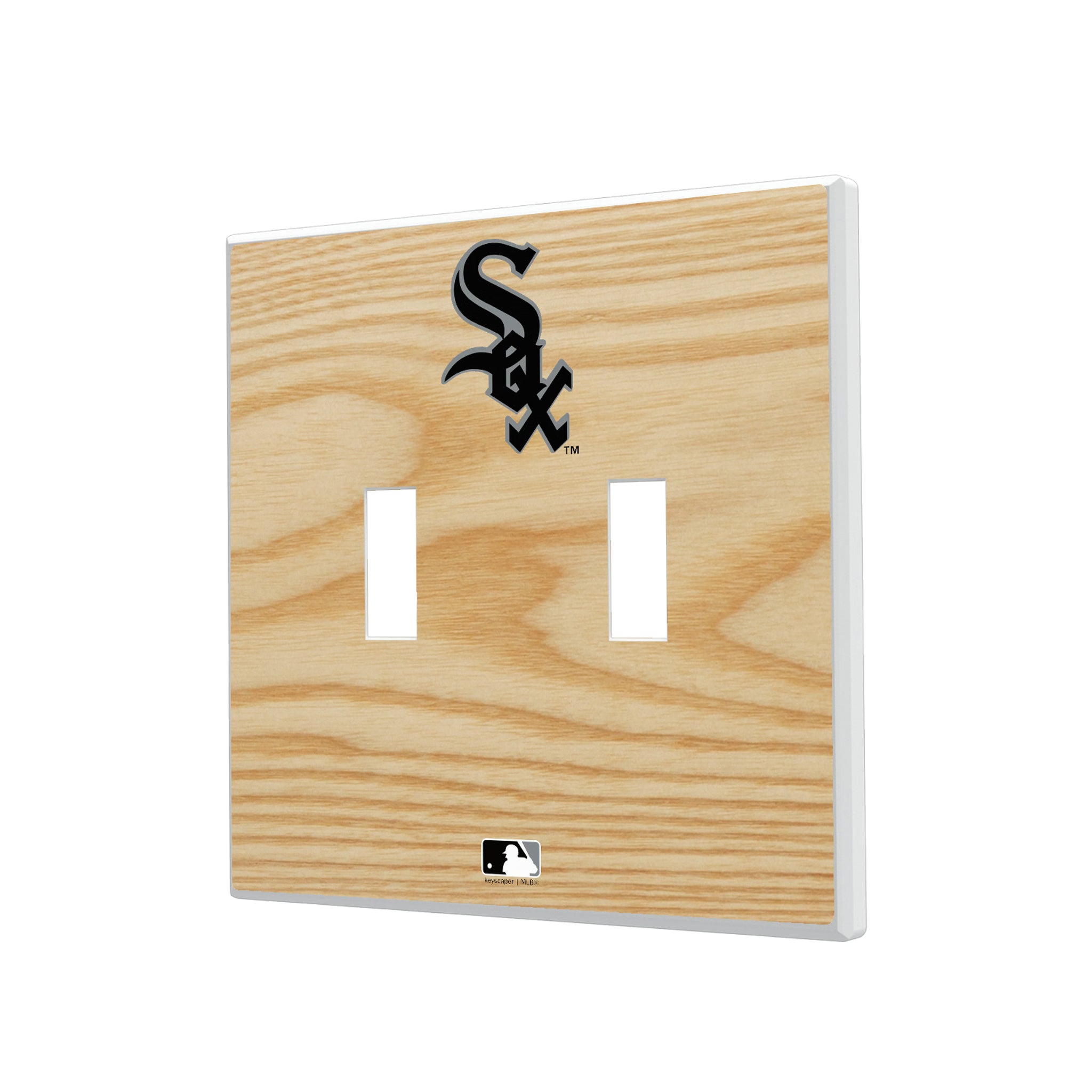 Chicago White Sox Baseball Bat Hidden-Screw Light Switch Plate#Style_Double Toggle