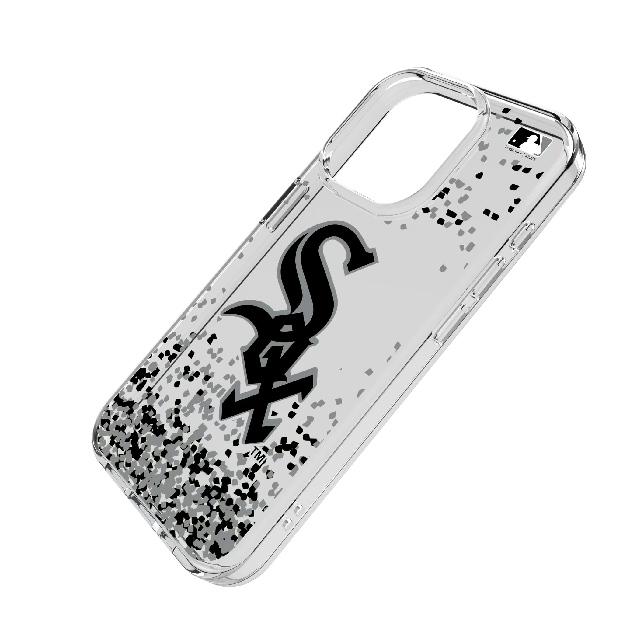 Chicago White Sox Confetti iPhone Clear Phone Case for Apple iPhone - Isometric View
