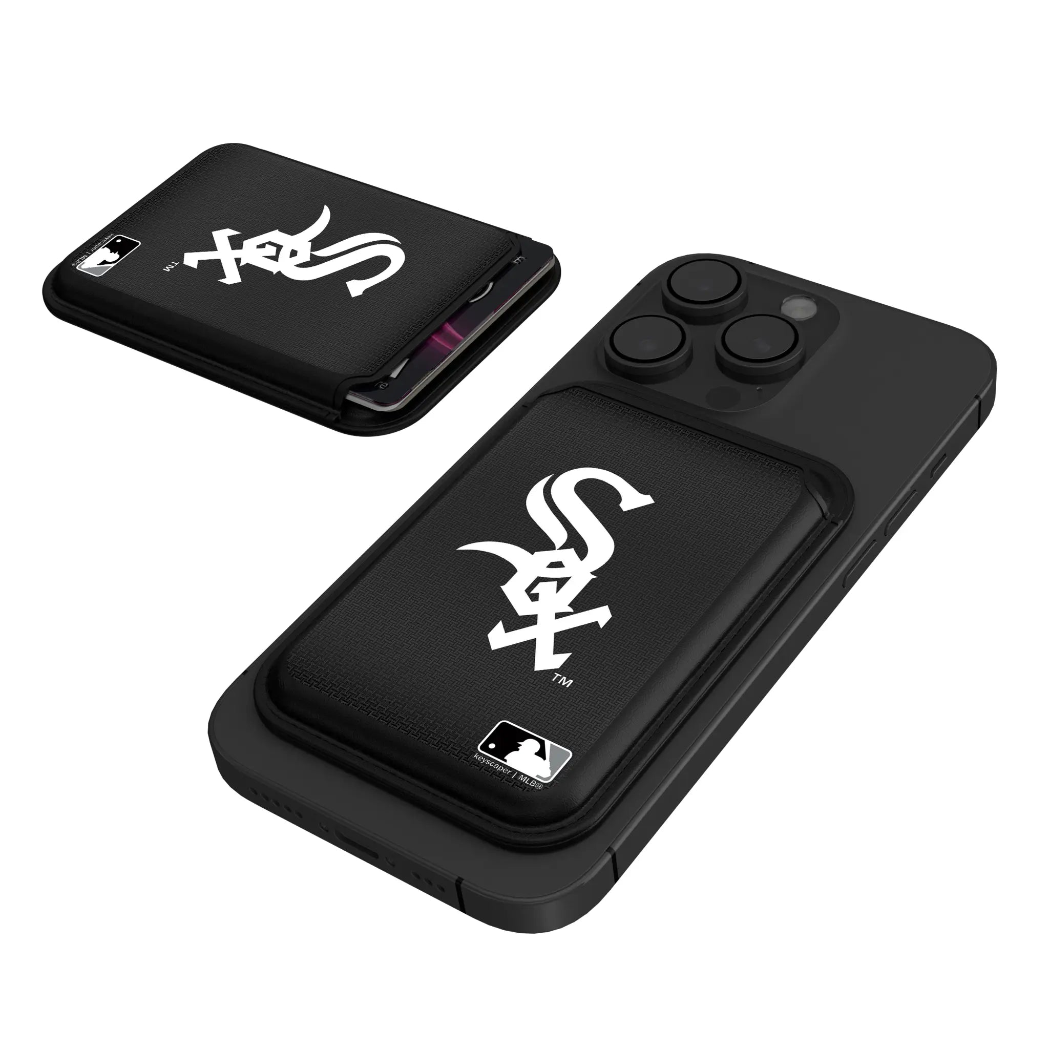 Chicago White Sox Linen Black Magnetic Credit Card Wallet