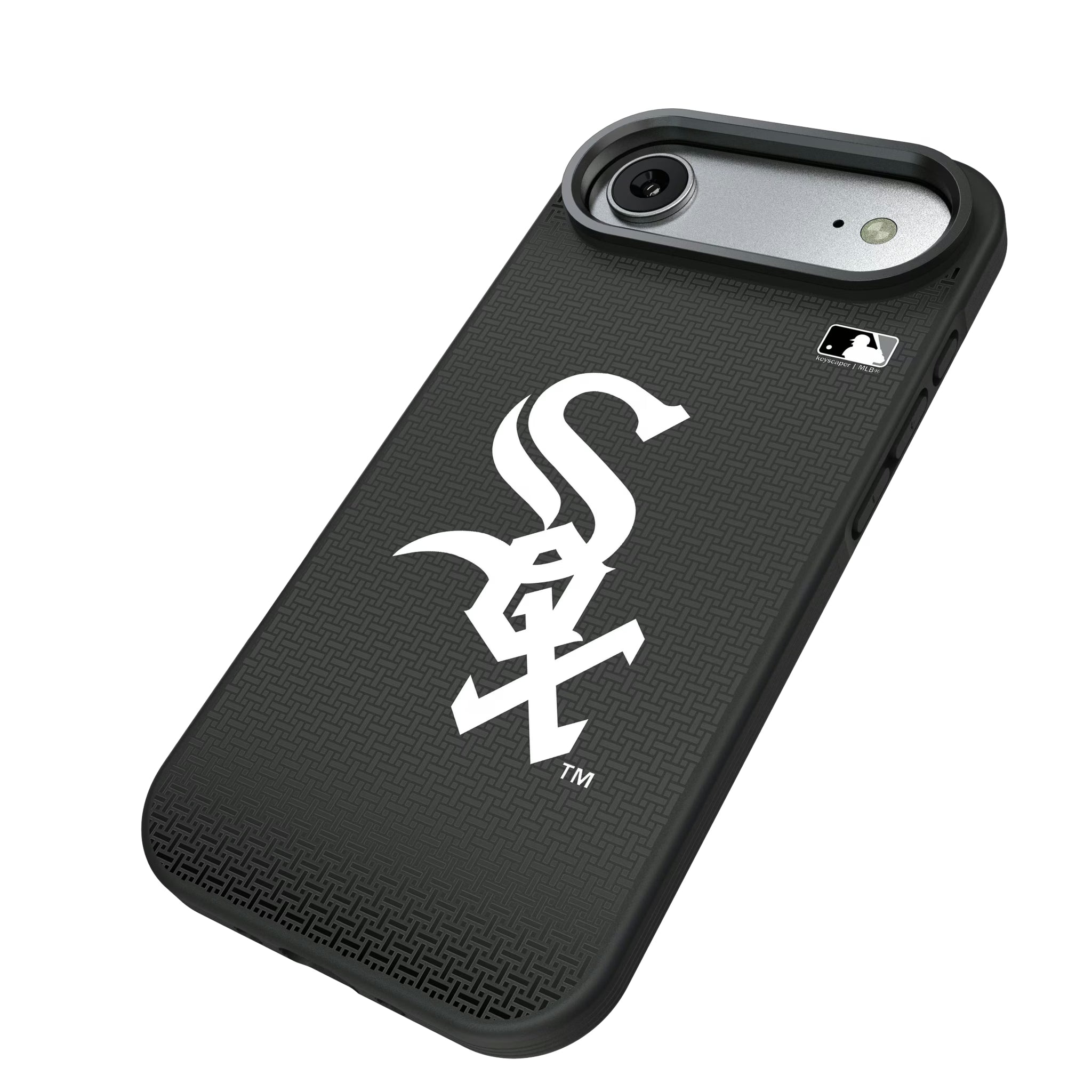 Chicago White Sox Linen iPhone Bump Phone Case for Apple iPhone - Isometric View#Device_iPhone Air