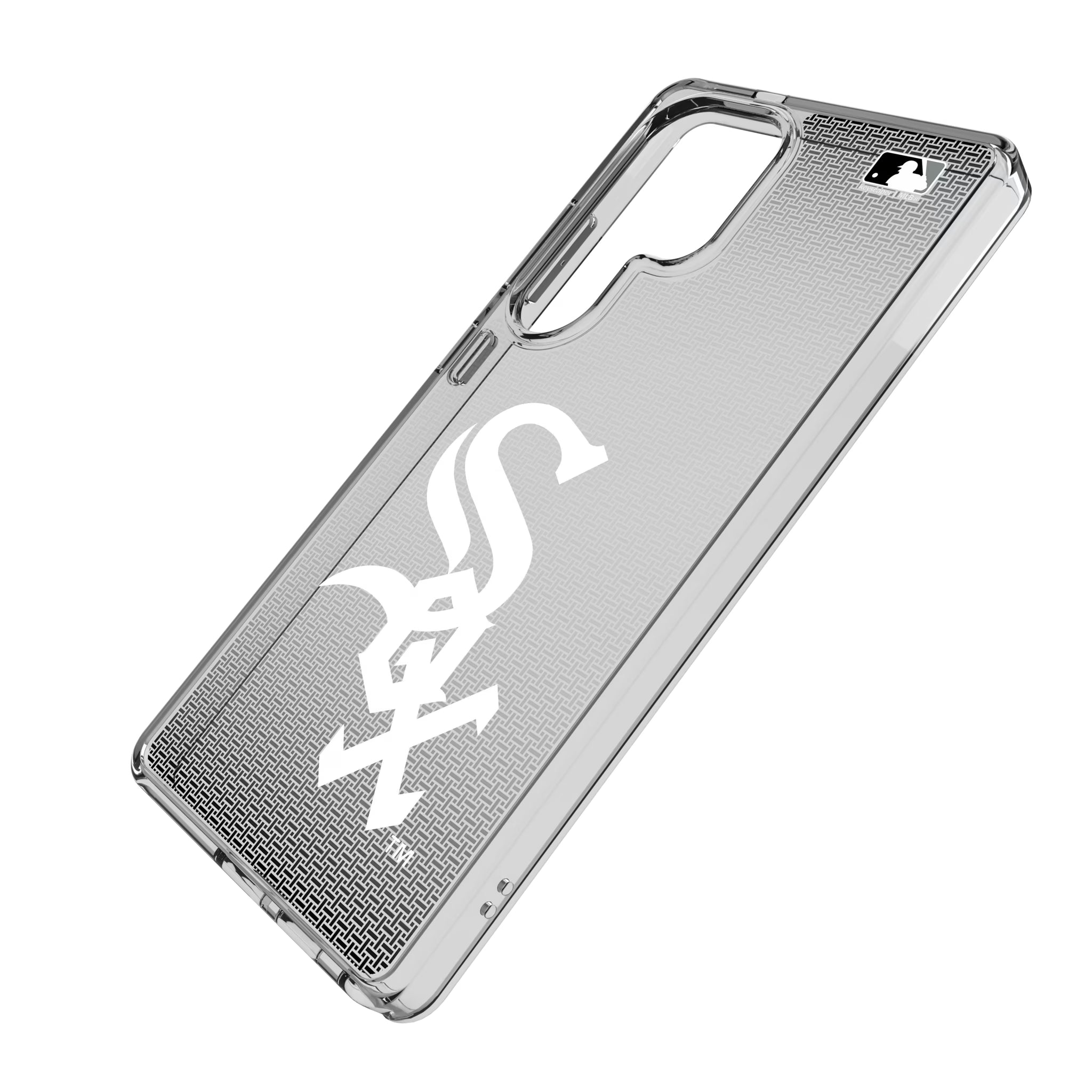 Chicago White Sox Linen Galaxy Clear Phone Case for Samsung Galaxy - Isometric View