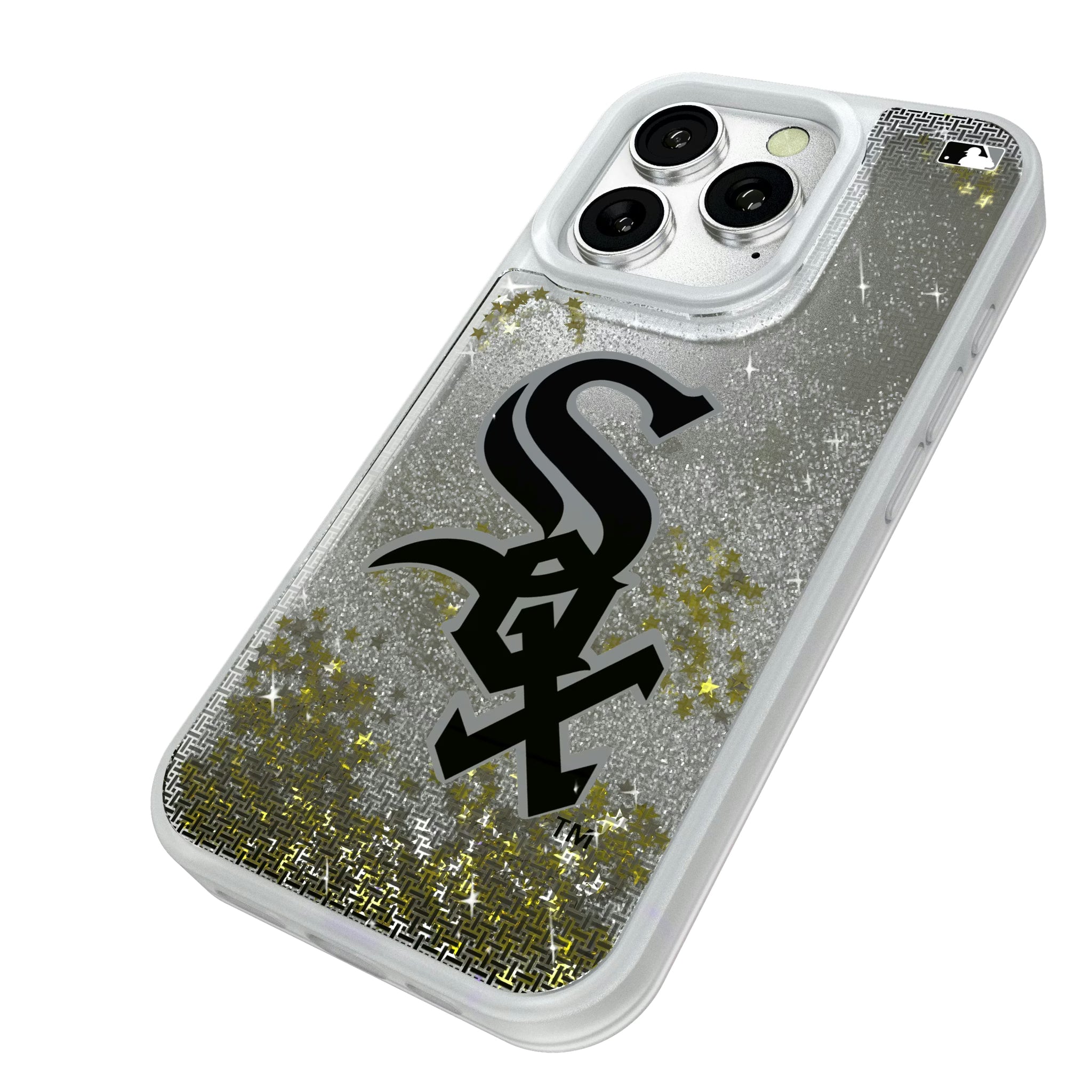 Chicago White Sox Linen iPhone Glitter Phone Case for Apple iPhone - Isometric View#Device_iPhone 16 Pro