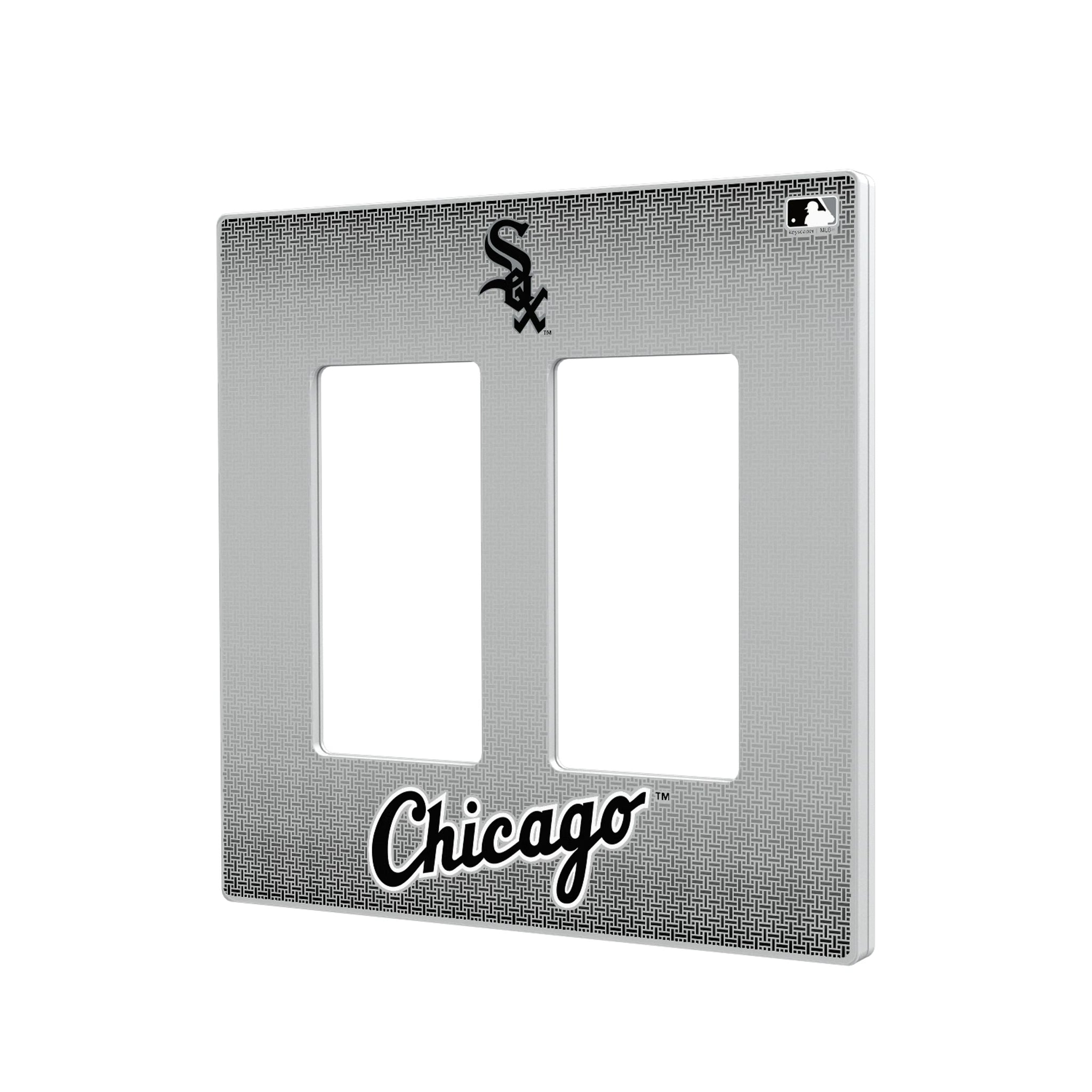 Chicago White Sox Linen Hidden-Screw Light Switch Plate#Style_Double Rocker