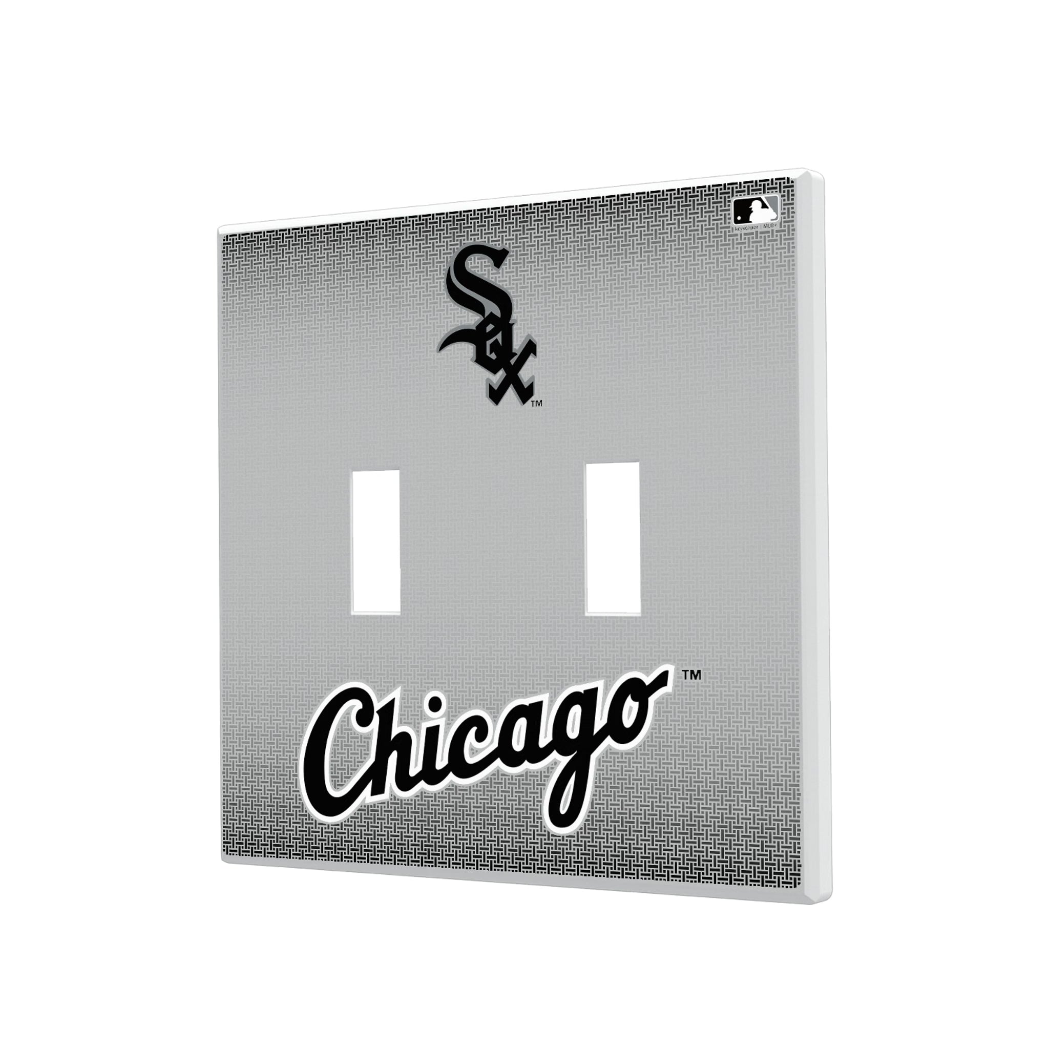 Chicago White Sox Linen Hidden-Screw Light Switch Plate#Style_Double Toggle