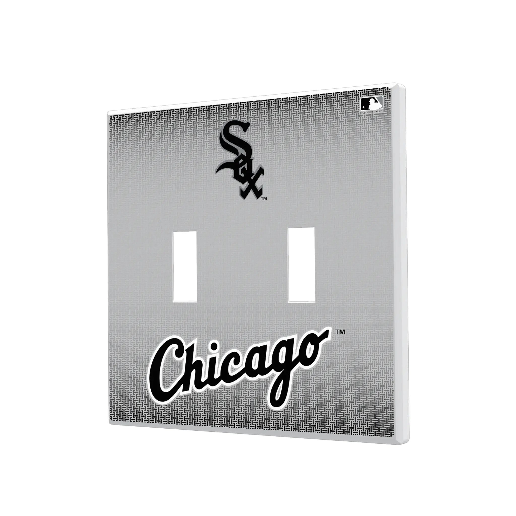 Chicago White Sox Linen Hidden-Screw Light Switch Plate#Style_Double Toggle