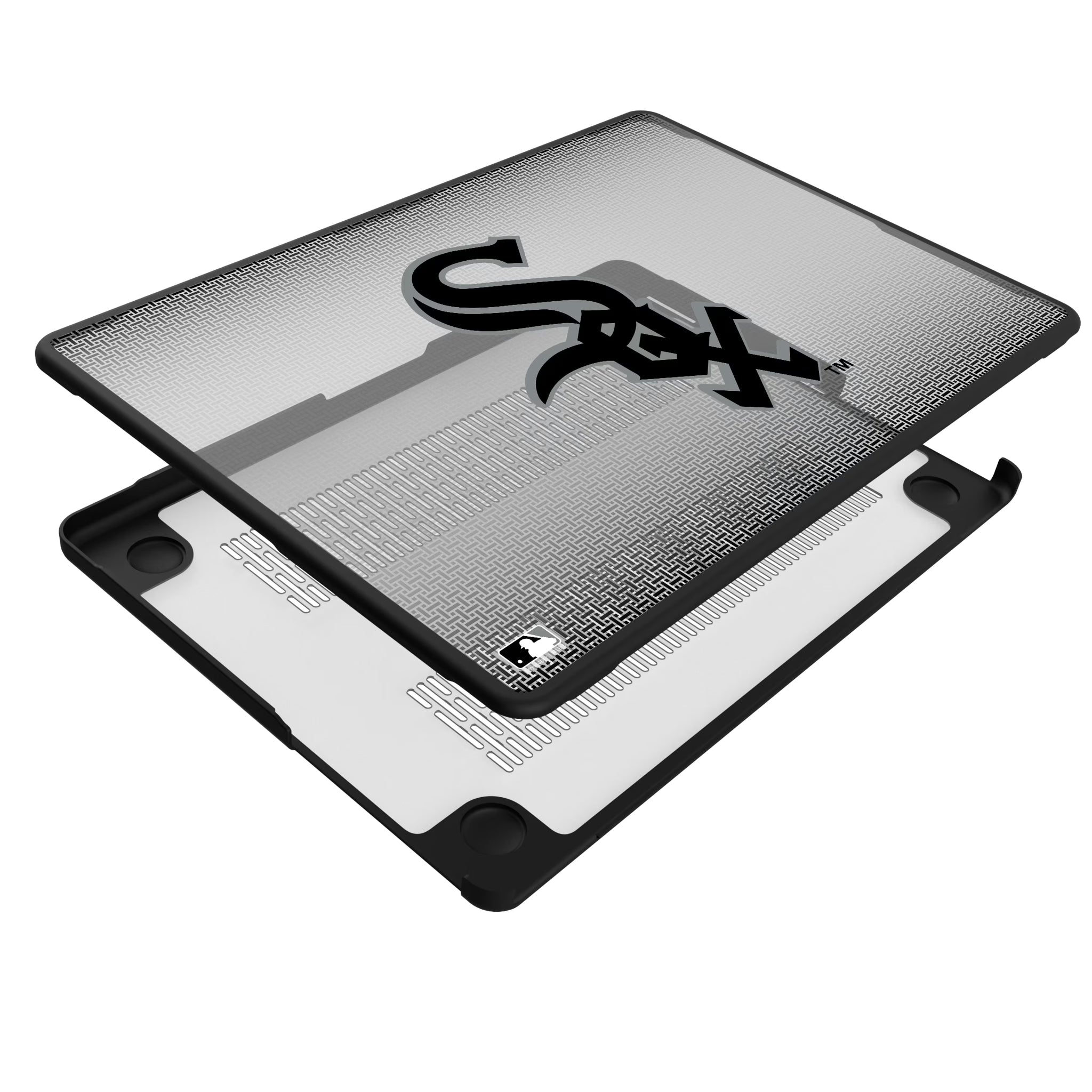 Chicago White Sox Linen MacBook Laptop Case for Apple MacBook - Isometric View#Device_MacBook Pro (14-inch, 2021) / MacBook Pro (14-inch, 2023) / MacBook Pro (14-inch, 2024)