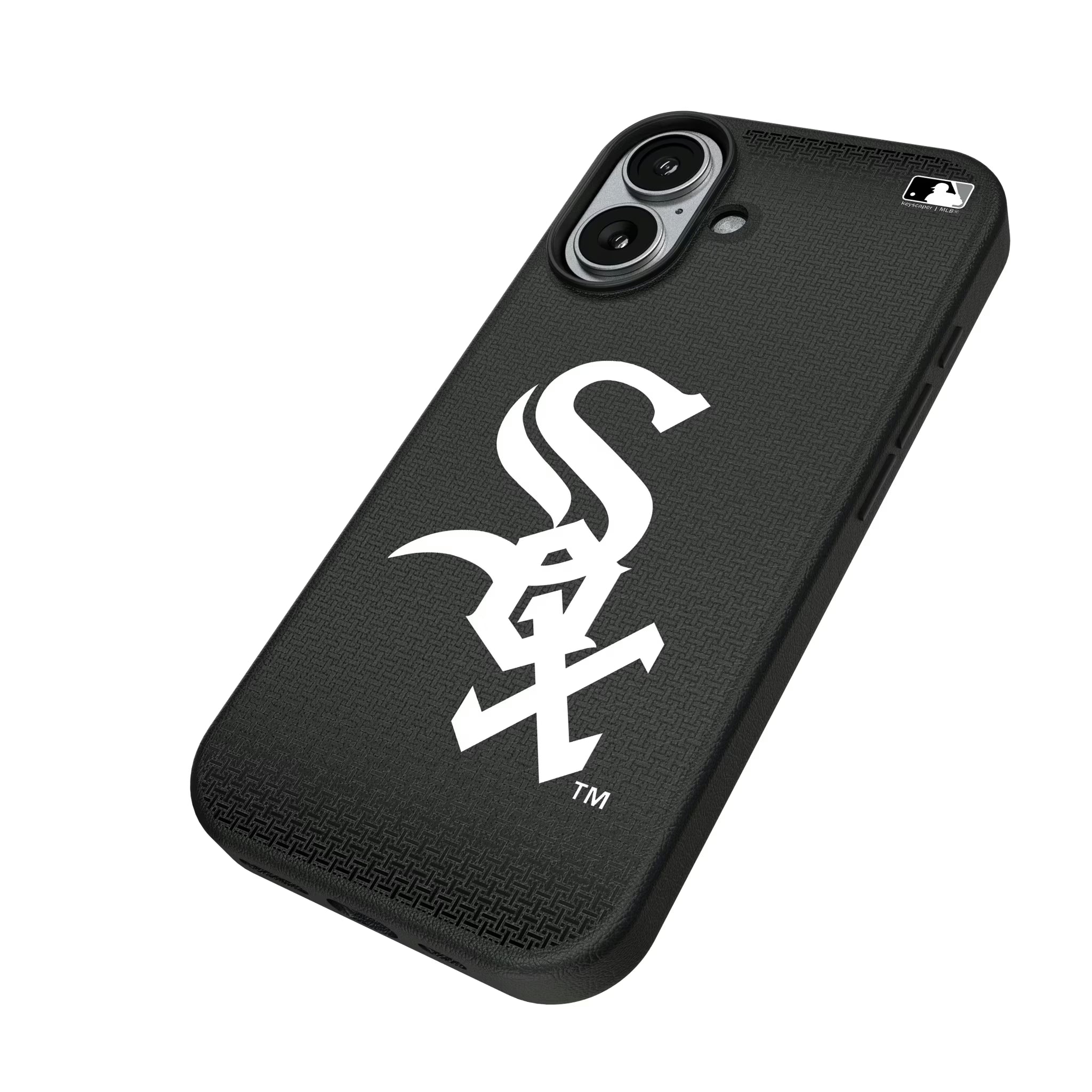Chicago White Sox Linen iPhone MagSafe Compatible Phone Case for Apple iPhone - Isometric View#Device_iPhone 17