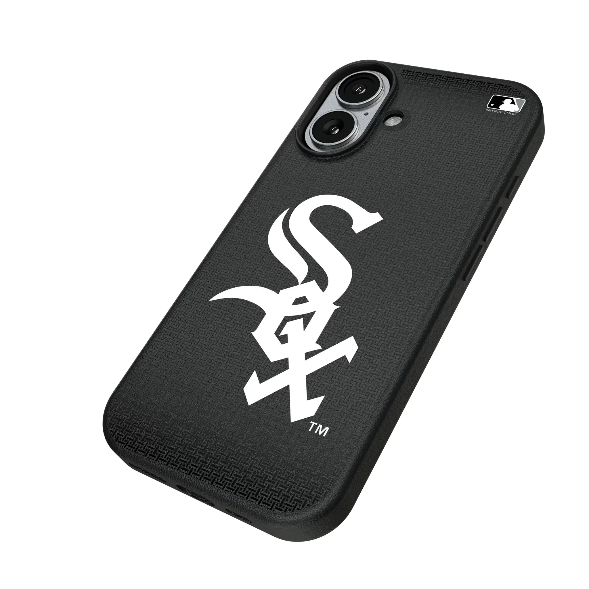Chicago White Sox Linen iPhone MagSafe Compatible Phone Case for Apple iPhone - Isometric View#Device_iPhone 17