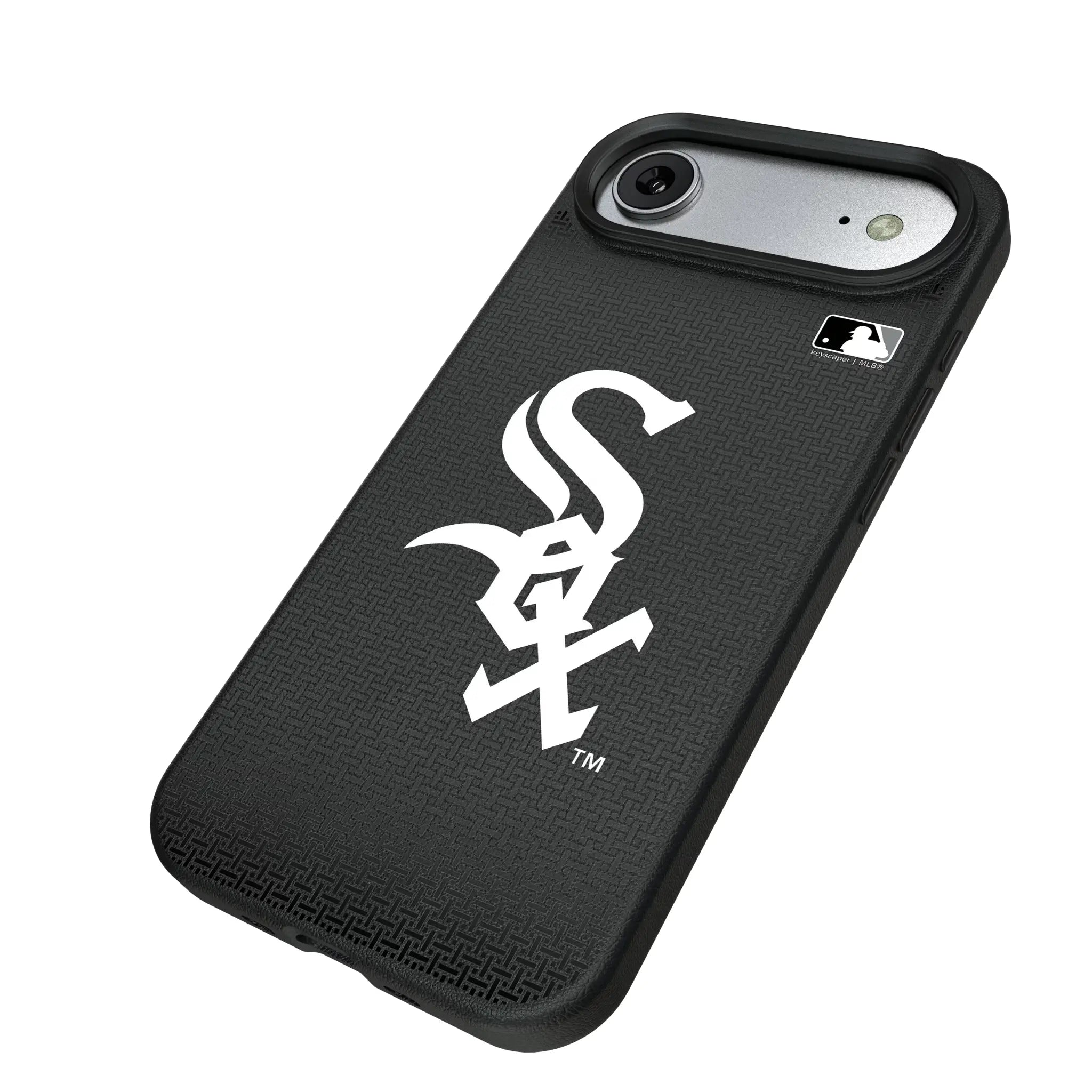 Chicago White Sox Linen iPhone MagSafe Compatible Phone Case for Apple iPhone - Isometric View#Device_iPhone Air
