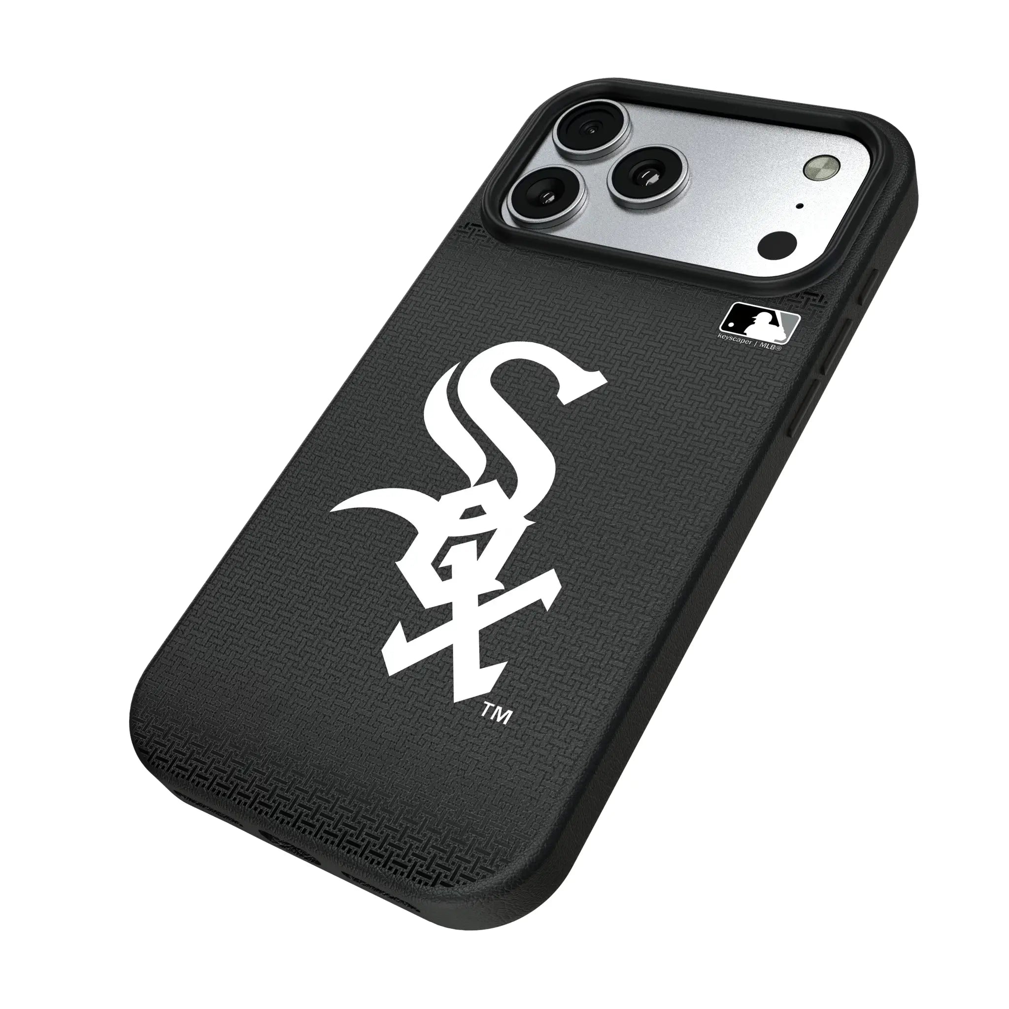 Chicago White Sox Linen iPhone MagSafe Compatible Phone Case for Apple iPhone - Isometric View#Device_iPhone 17 Pro Max
