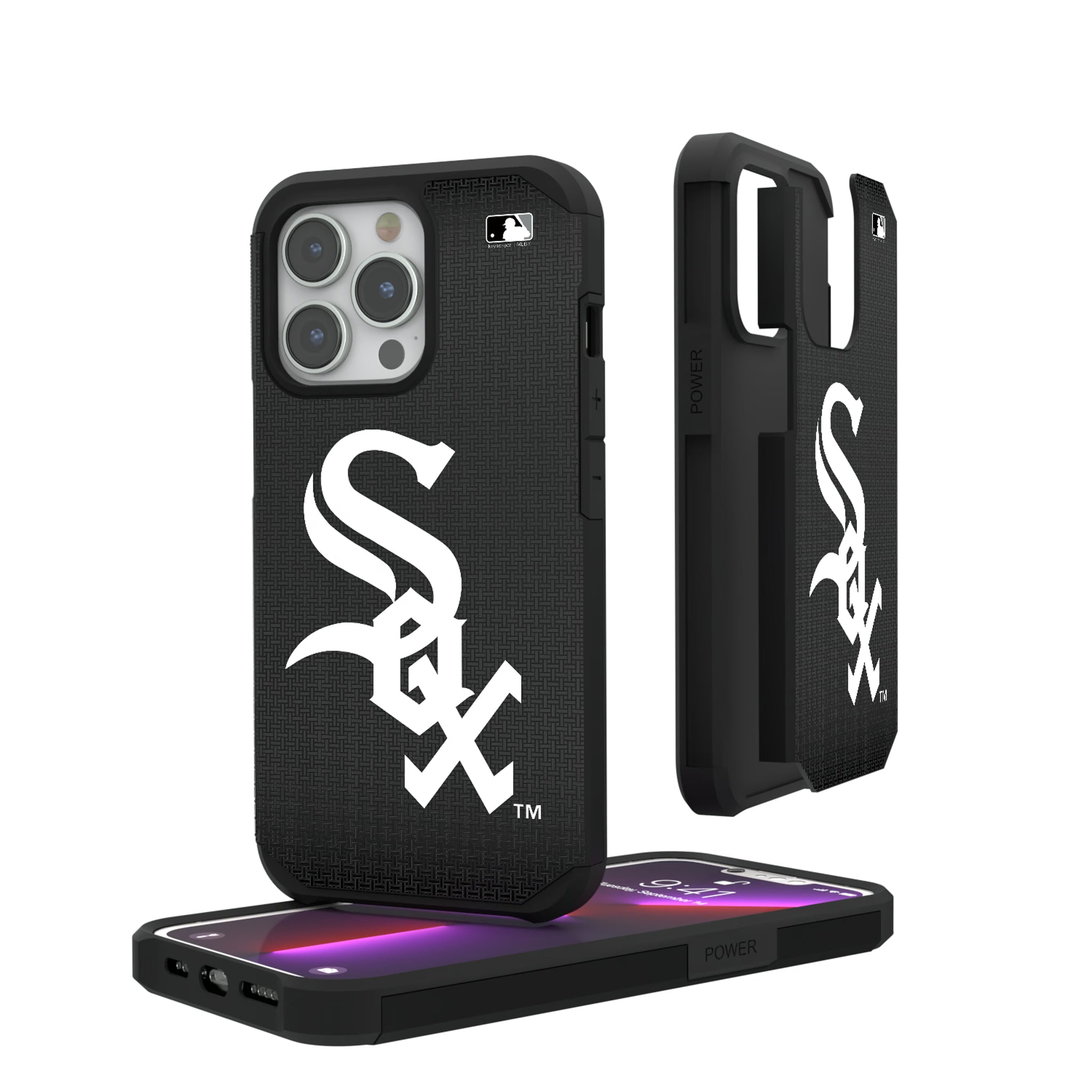 Chicago White Sox Linen iPhone Rugged Phone Case for Apple iPhone#Device_iPhone 13 Pro
