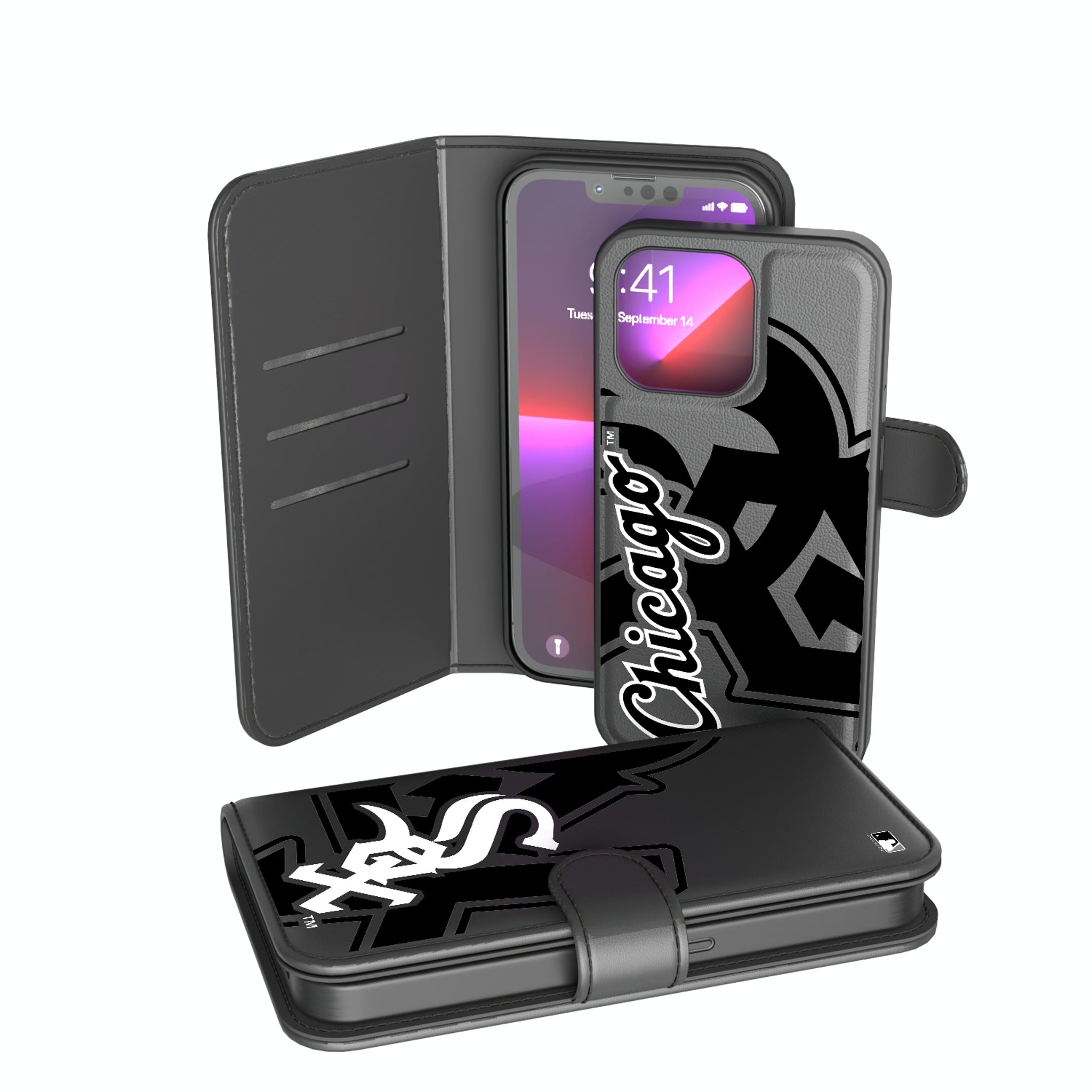 Chicago White Sox Monocolor Tilt iPhone Wallet Phone Case for Apple iPhone